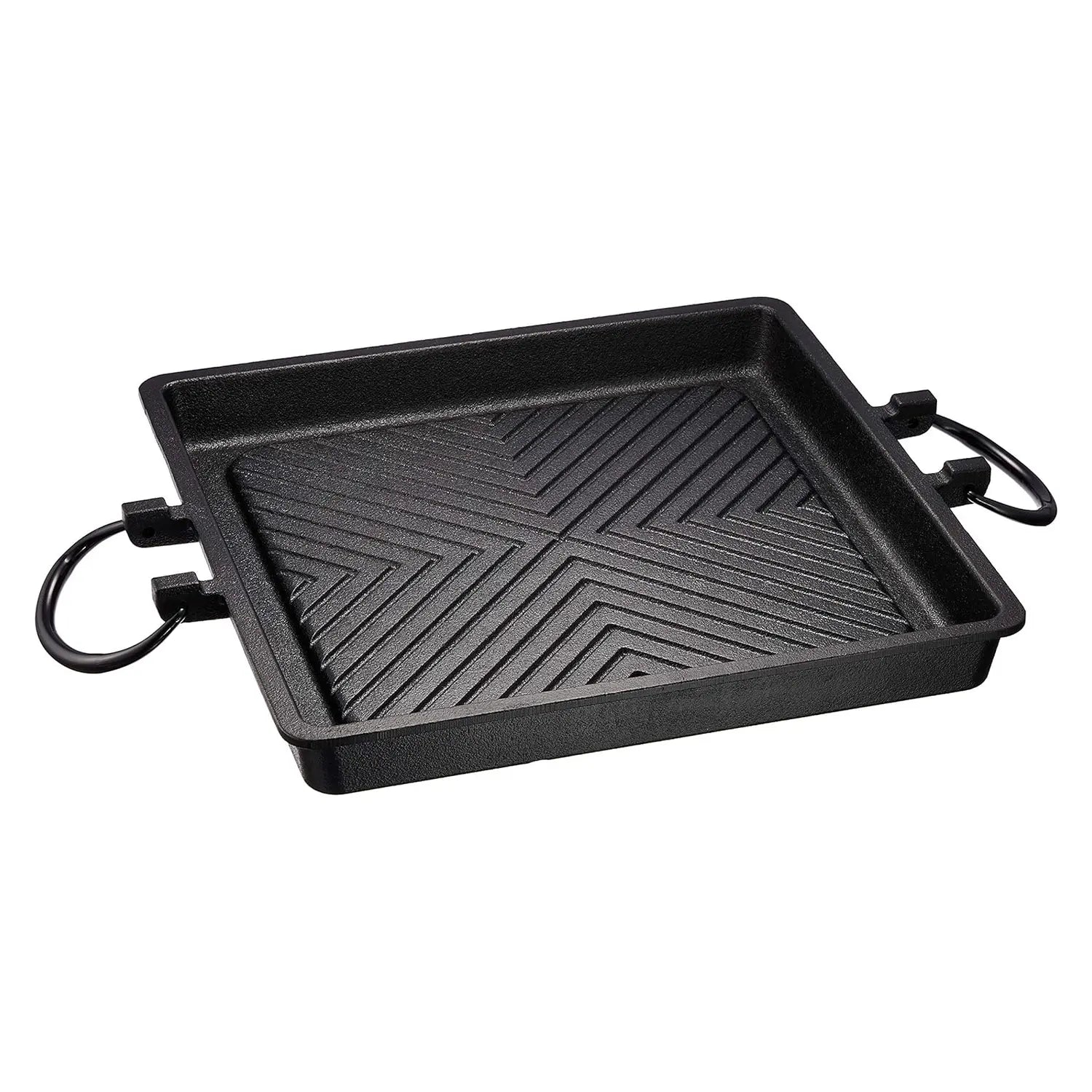 Premium Asahi Chuzo Cast Iron Square Yakiniku Grill Pan - Perfect for Japanese BBQ, Steak, and Indoor/Outdoor Cooking