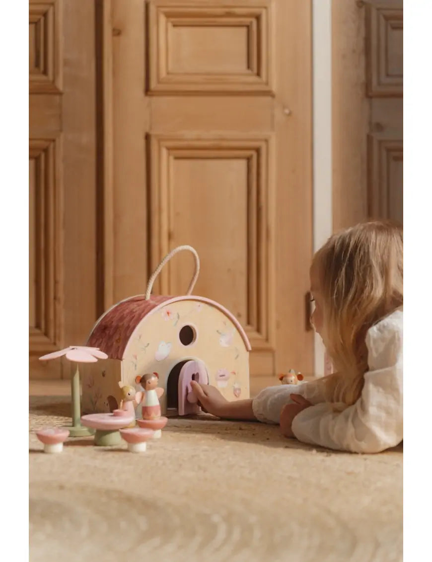 Enchanted Fairy Garden Wooden Playhouse Set - Miniature Fairy House for Kids Outdoor & Indoor Play, DIY Fairy Garden Decor, Birthday Gifts for Girls