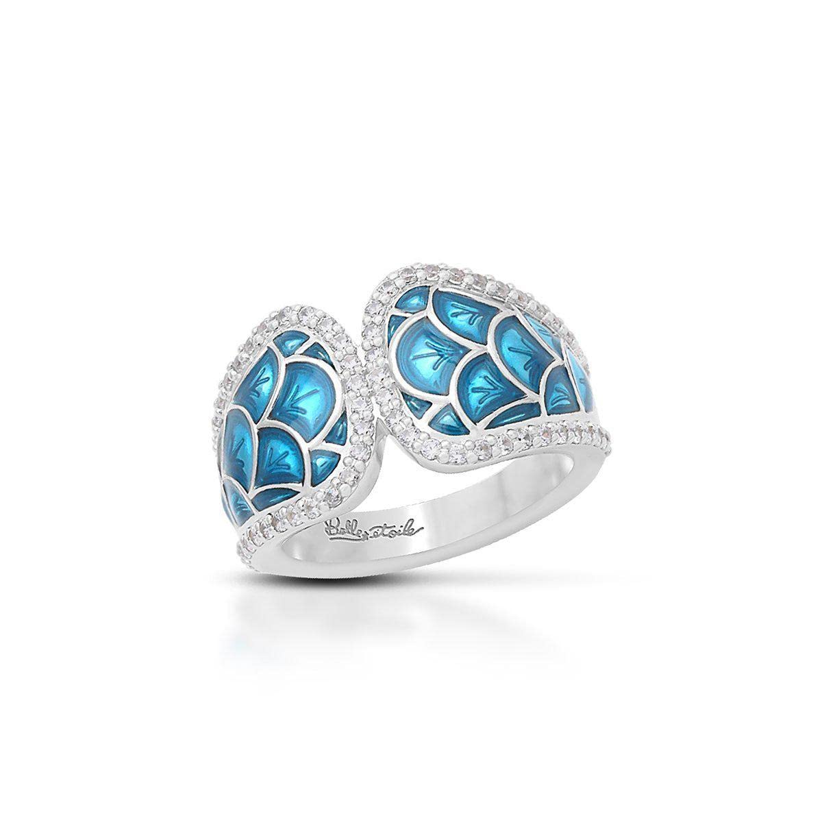 Belle Etoile Marina Ring - Elegant Sea-Blue Cubic Zirconia Ring for Women, Size 6 - Perfect for Beach Weddings, Vacation Jewelry & Everyday Wear