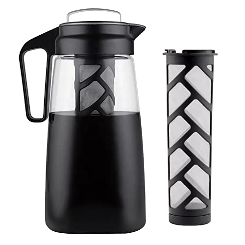 Premium VerticalRising Cold Brew Coffee Maker & Pitcher - 64 fl oz Iced Coffee Maker, Tea Infuser for Loose Leaf & Fruit | Perfect for Home, Office & Outdoor Use