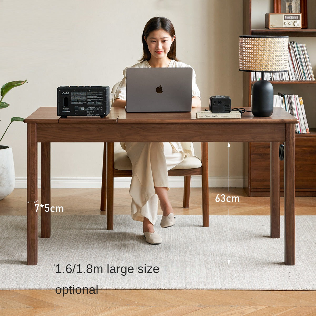Premium Black Walnut, Ash & Oak Solid Wood Modern Writing Desk - Home Office Furniture for Work & Study | Ergonomic Design for Comfort & Productivity