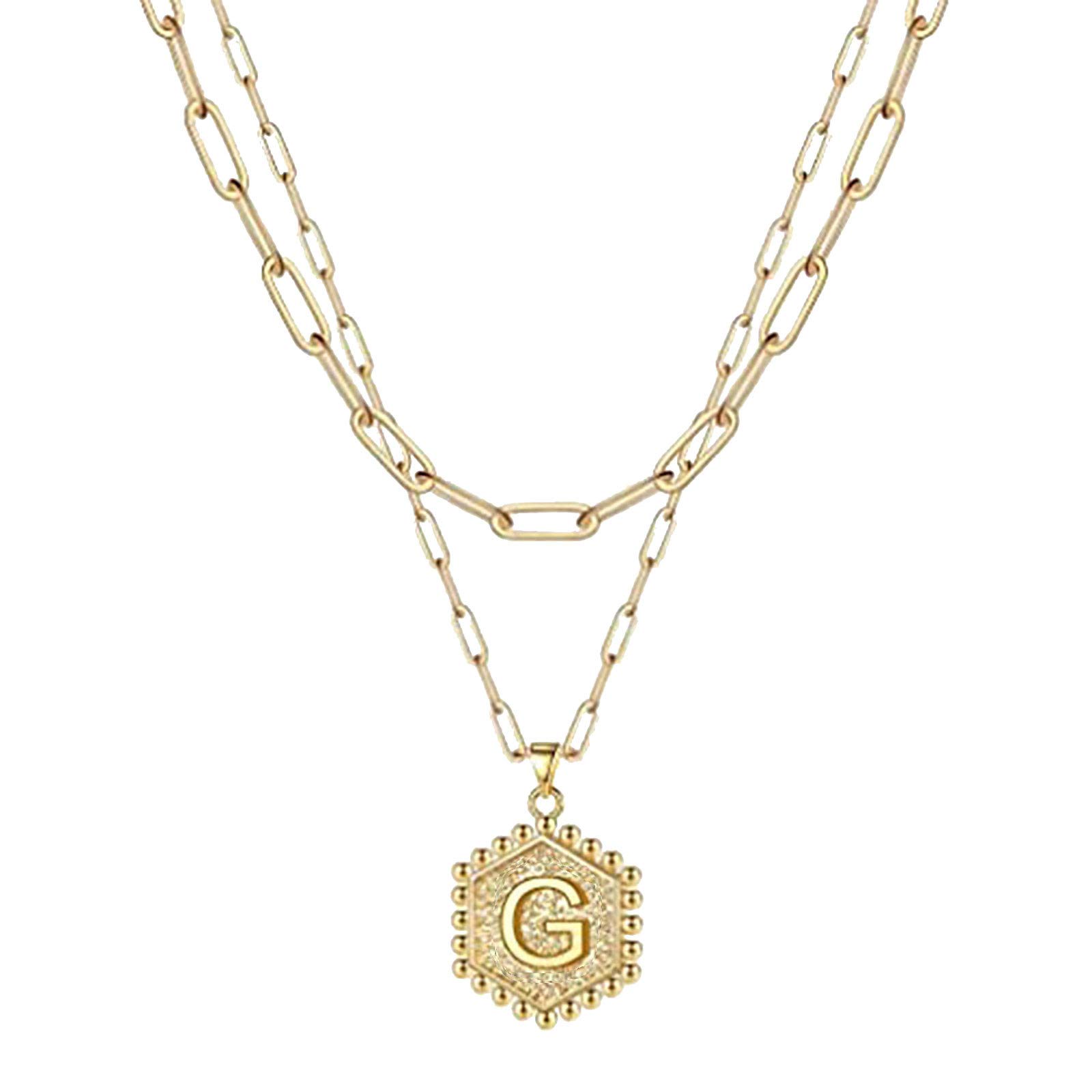 Shiusina Women's Personalized Name Necklace - English Letter Chain Pendant Layered Jewelry, Perfect Gift for Her | Birthday, Anniversary, Valentine's Day, Mother's Day Present