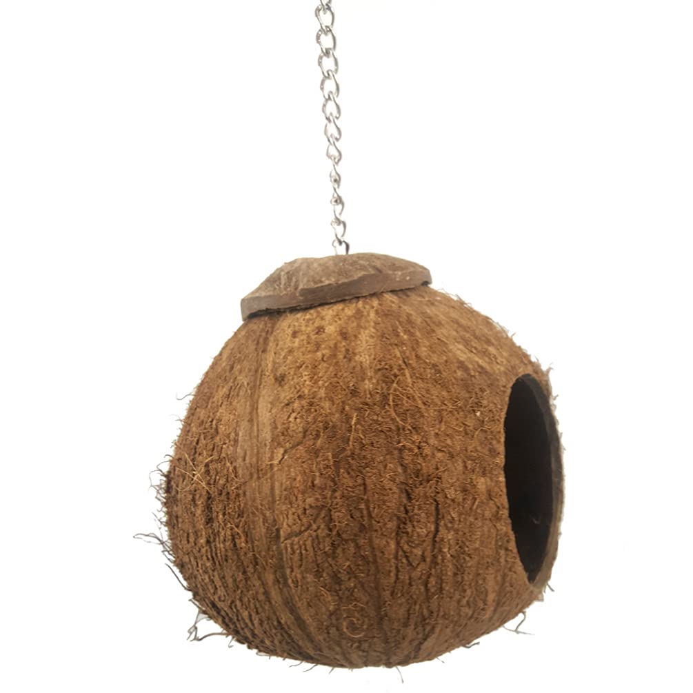 TEHAUX Wooden Birdhouse for Parrots - Natural Wood Parrot Toy & Nesting House - Perfect for Parrots, Cockatiels, Lovebirds - Indoor & Outdoor Bird Cage Accessories for Play & Rest
