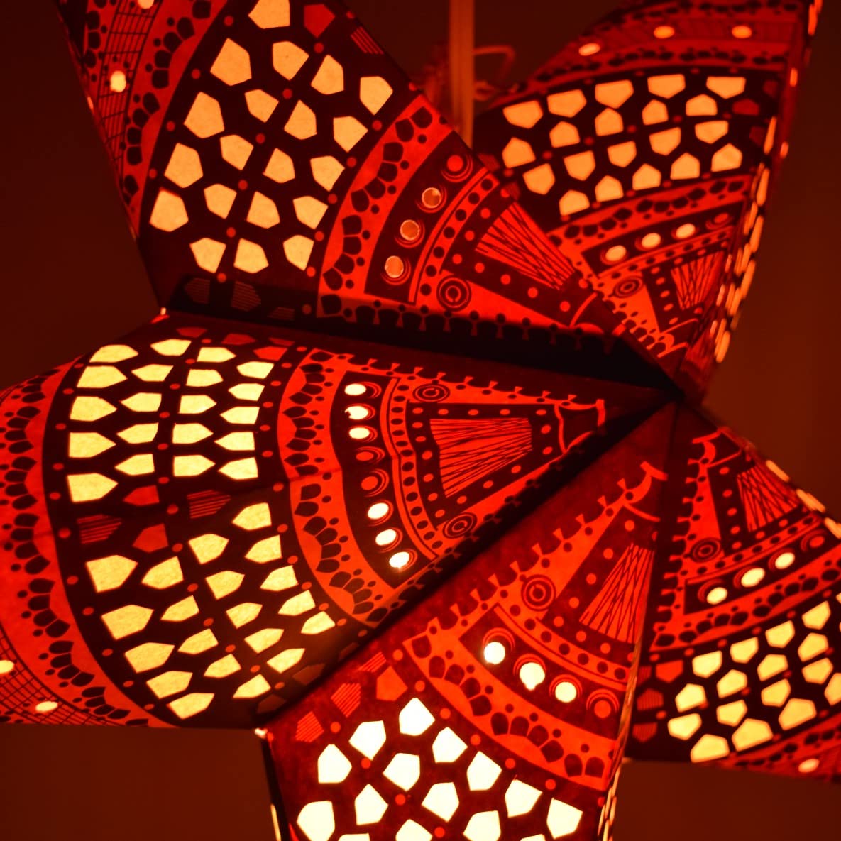 Pink Honeycomb Paper Star Lantern with 12ft Power Cord - Romantic Party Decor for Weddings, Baby Showers & Home Decoration
