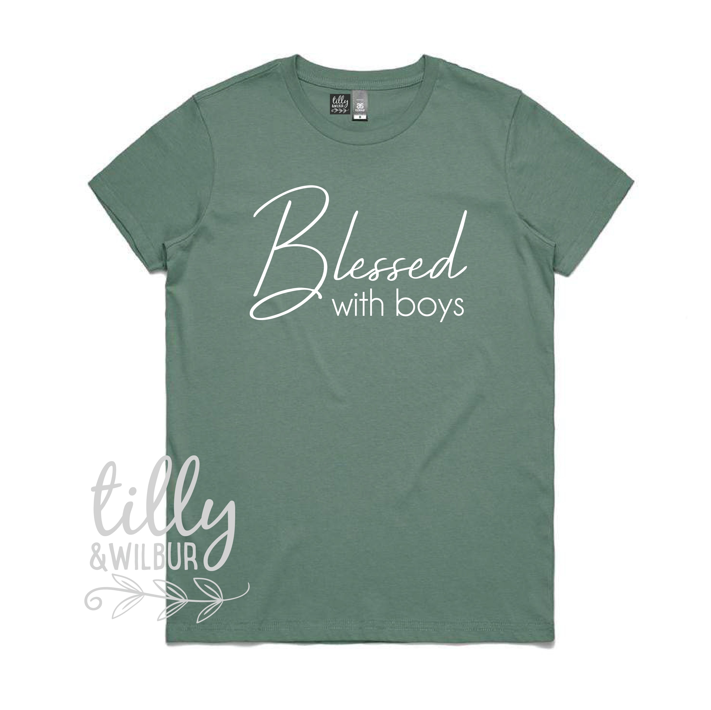 Blessed With Boys Women's T-Shirt - Comfortable Cotton Tee for Moms - Perfect for Family Outings & Casual Wear