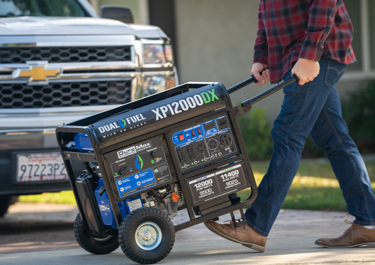 12,000W Dual Fuel Portable Generator with CO Alert - Reliable Backup Power for Home, Camping & Emergency Use