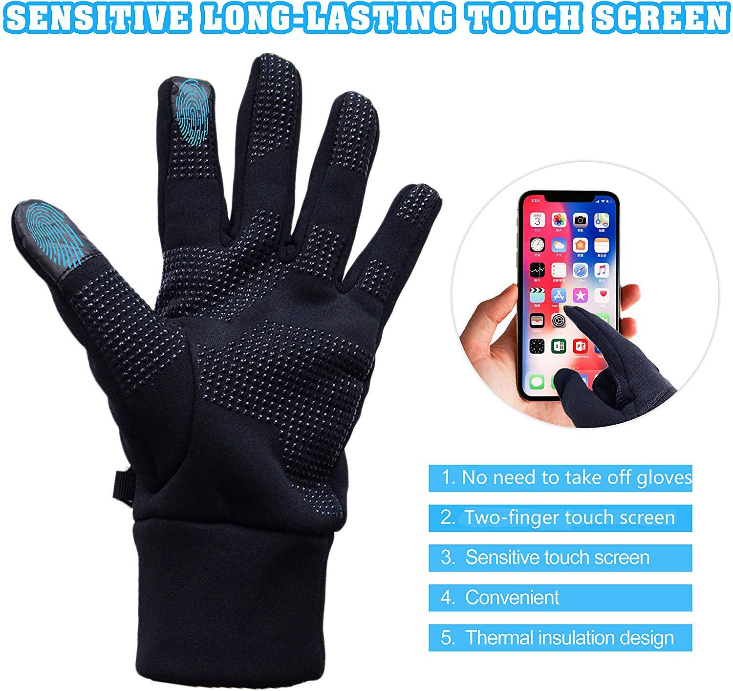 Coolomg Thermal Touchscreen Gloves for Men & Women - Winter Sports, Snowboarding, Skiing, Biking & Running - ST001 - Perfect for Cold Weather Outdoor Activities