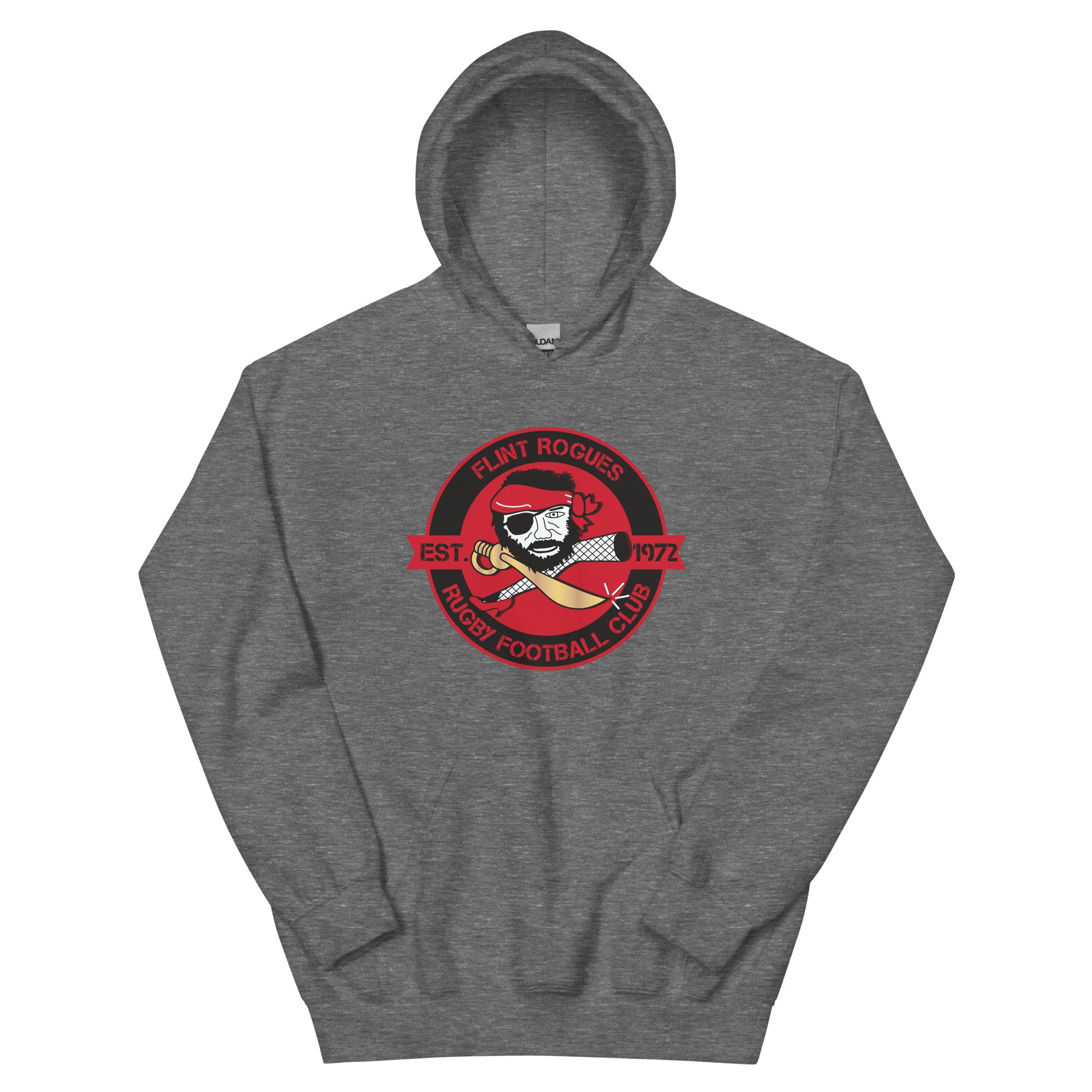 Flint Rogues RFC Heavy Blend Hoodie for Men - Premium Cotton Pullover Sweatshirt for Casual Wear, Workout & Outdoor Activities