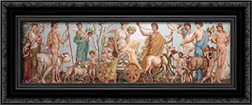 Walter Crane The Triumph of Spring 24x12 Black Ornate Wood Framed Canvas Art - Perfect for Living Room, Bedroom & Office Wall Decor