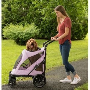 Excursion No-Zip Pet Stroller for Small Dogs & Cats - Lightweight Mountain Lilac Foldable Travel Carrier - Perfect for Outdoor Walks, Shopping & Vet Visits