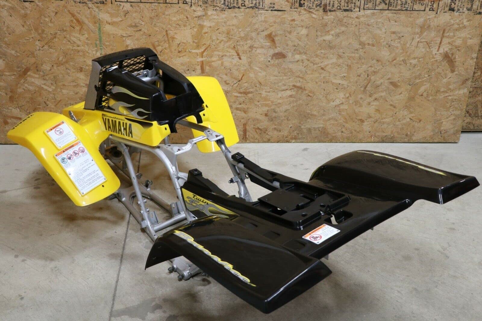Yamaha Banshee Fenders, Gas Tank Plastic, Grill & Graphics Set - Black & Yellow (2003 Model) | Perfect for Off-Road Racing & ATV Customization