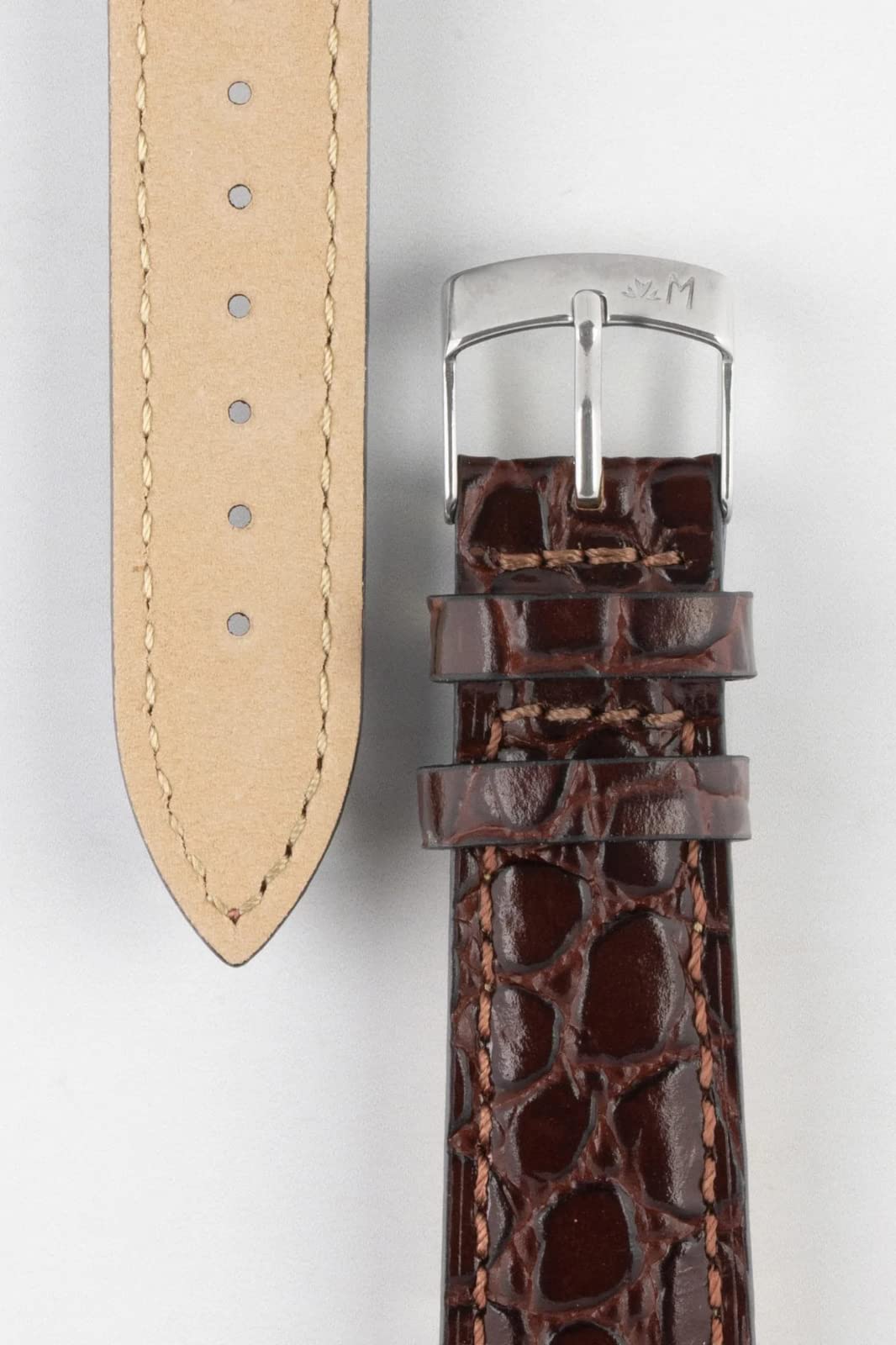 Liverpool Genuine Calf Leather Watch Strap - Stainless Steel Buckle for Men's Watches