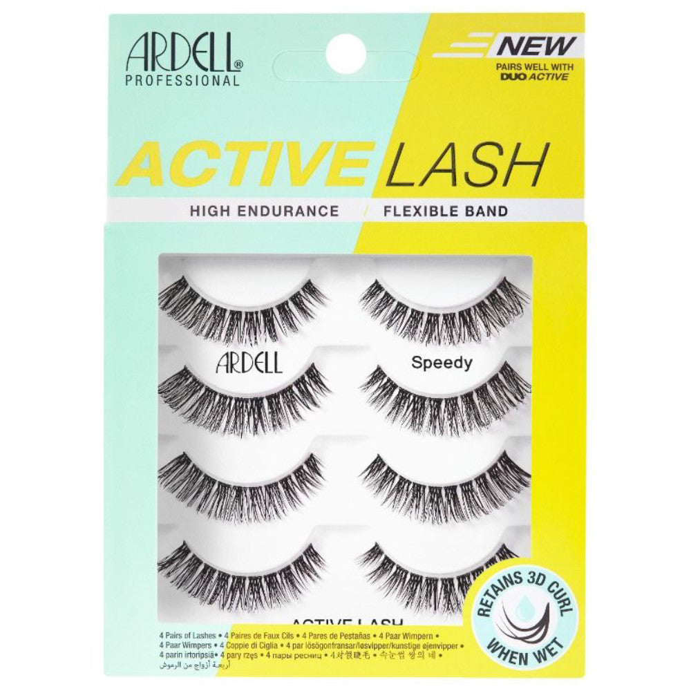 Ardell Active Speedy False Eyelashes 4 Pack - Natural Looking Lashes for Everyday Wear, Special Occasions & Photos