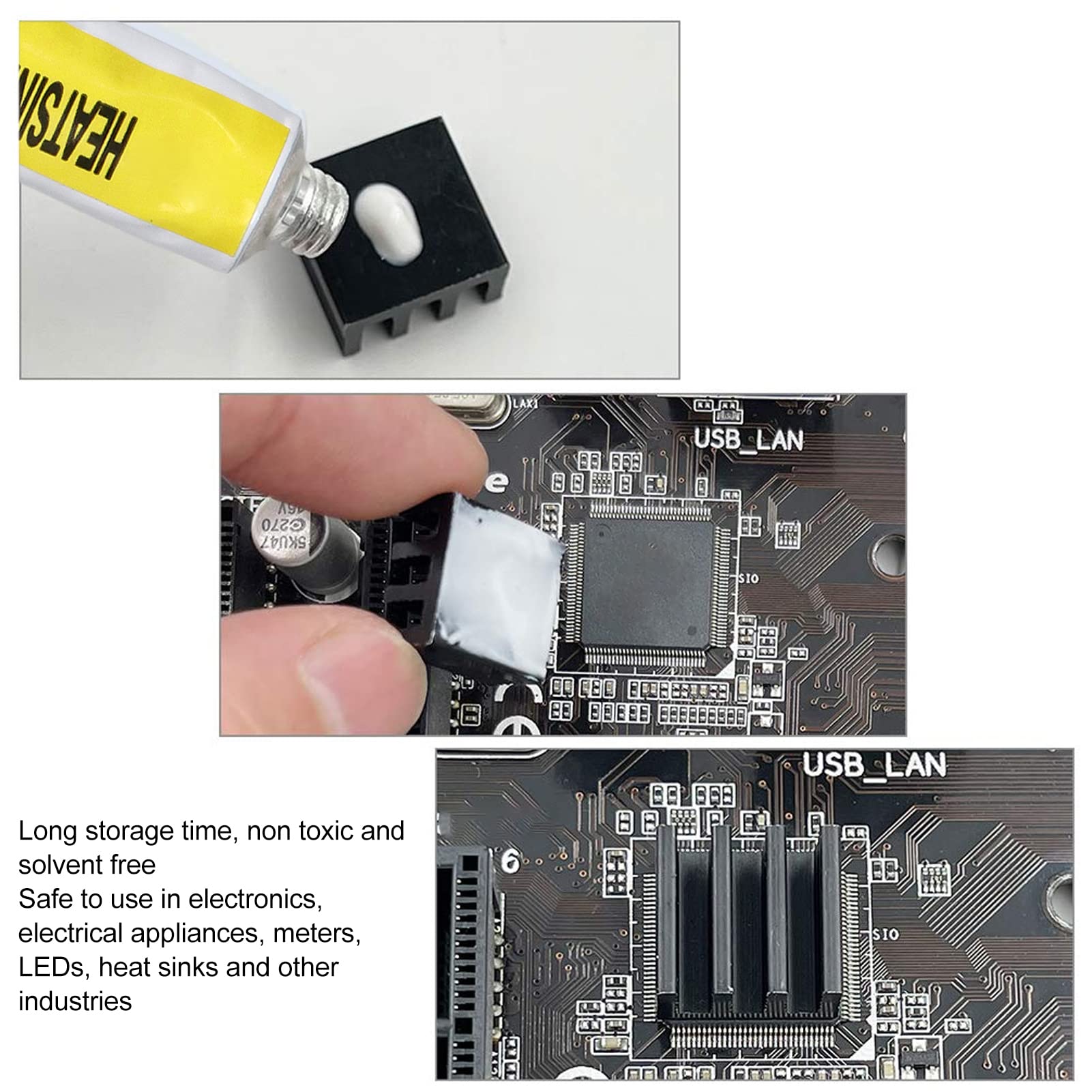 5PCS High-Performance CPU Thermal Paste - 300℃ Heat Resistant, Insulated Thermal Silicone Grease for 3D Printers, PCs & Laptops - Strong Adhesion & Bonding Thermal Compound for Efficient Heat Dissipation - Perfect for Gaming Rigs, Overclocking & Electronics Cooling