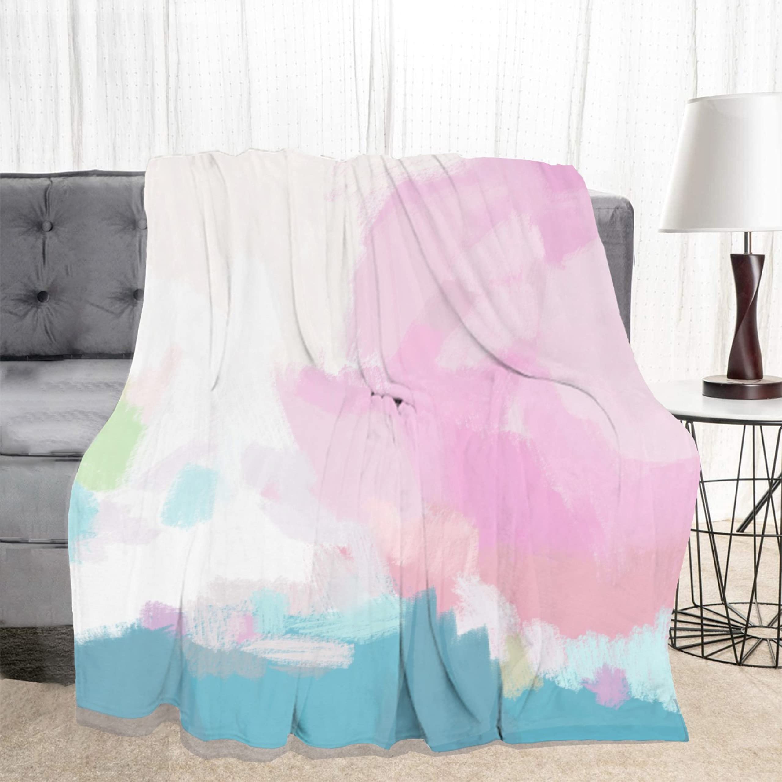 Soft Color Block Flannel Throw Blanket - Cozy Lightweight Quilt for Sofa, Bed, Couch & Car - Extra Large 120x90 Inch - Perfect for Family Gatherings, Movie Nights & Winter Snuggles - Great Gift for Women & Men
