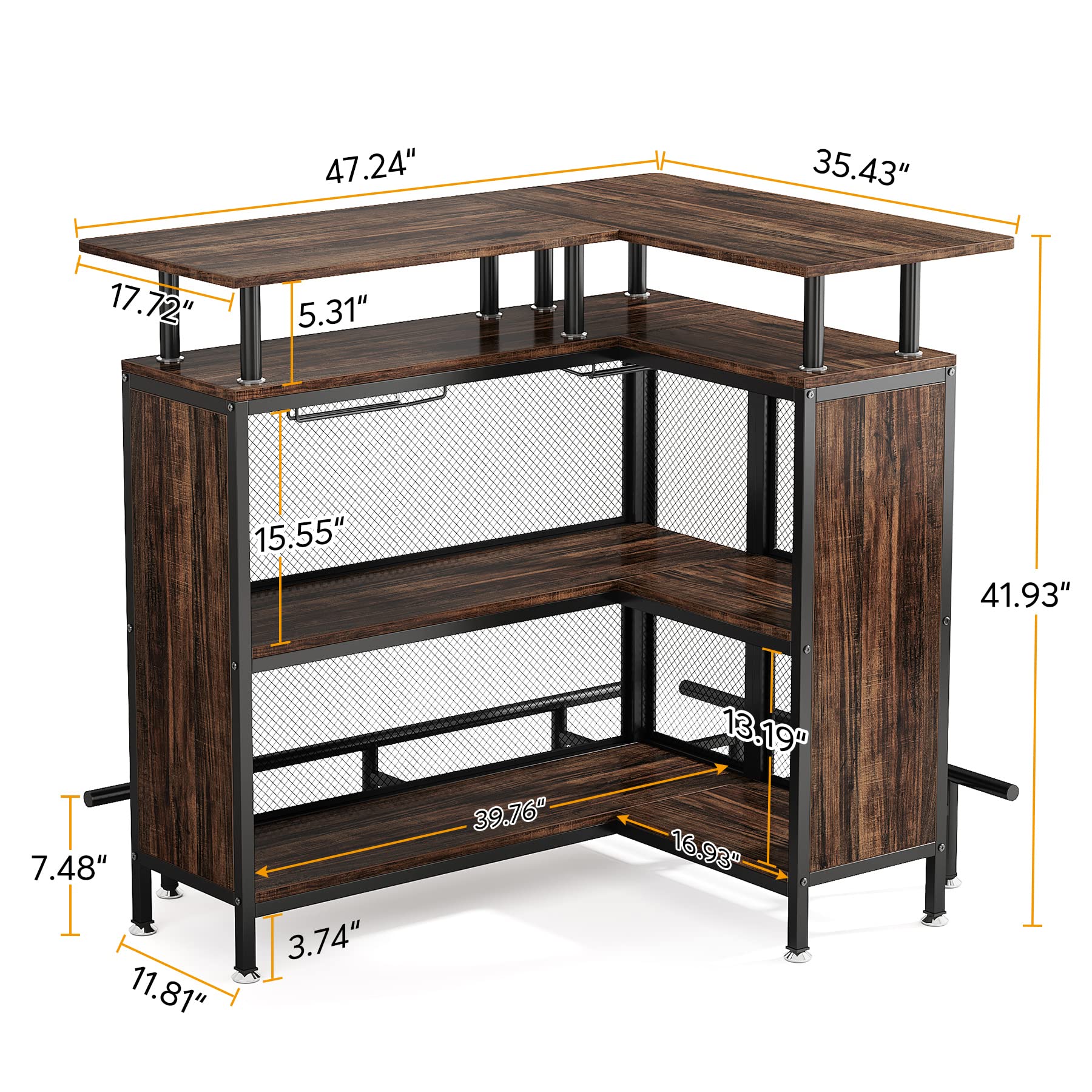 Little Tree Home Bar Unit - Mini Liquor Cabinet with Glass Shelf for Whiskey, Wine & Cocktail Storage - Perfect for Living Room, Man Cave or Home Bar Decor