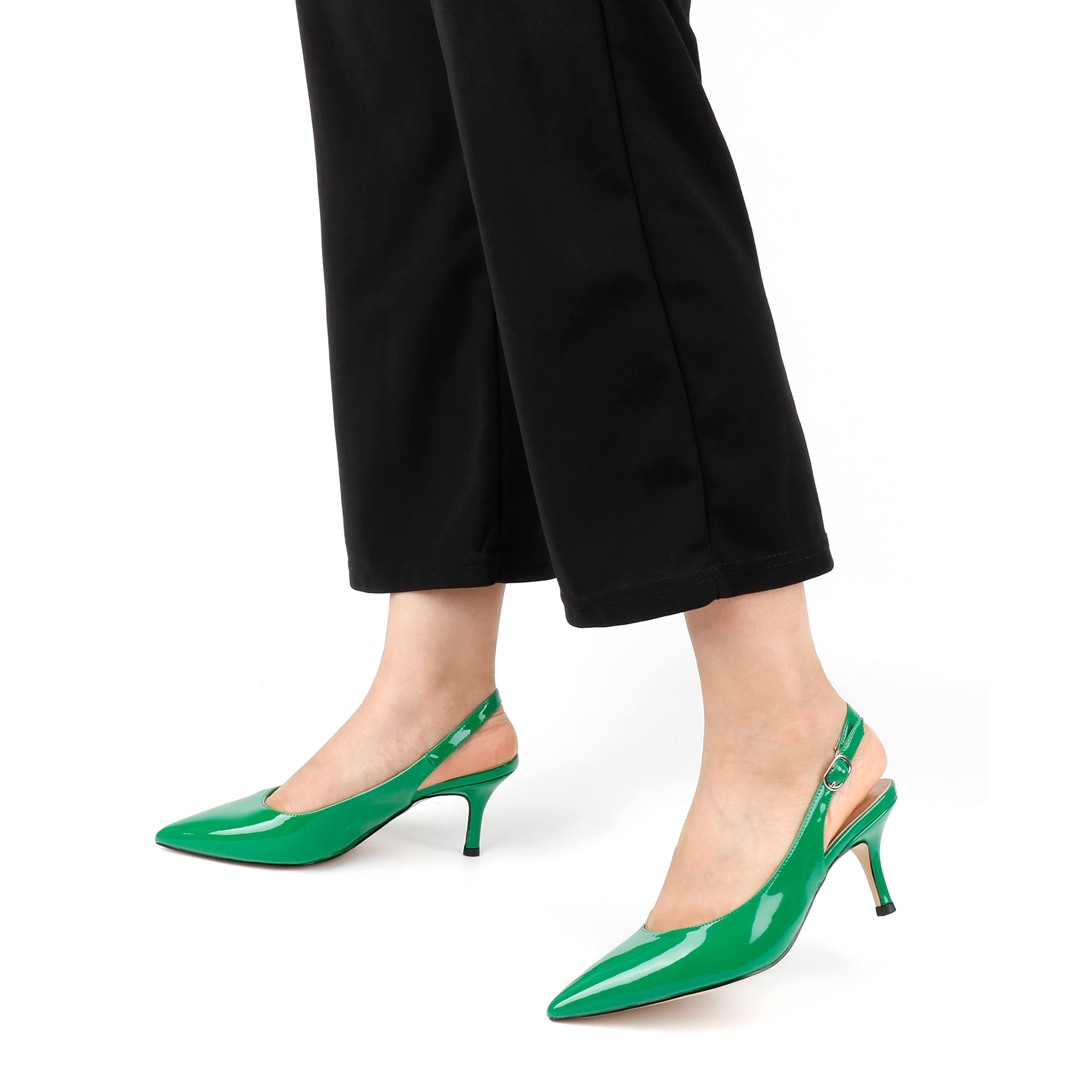 JOY IN LOVE Women's Kitten Heels - Slingback Pointed Toe Pumps & Sandals | Perfect for Office, Parties & Special Occasions