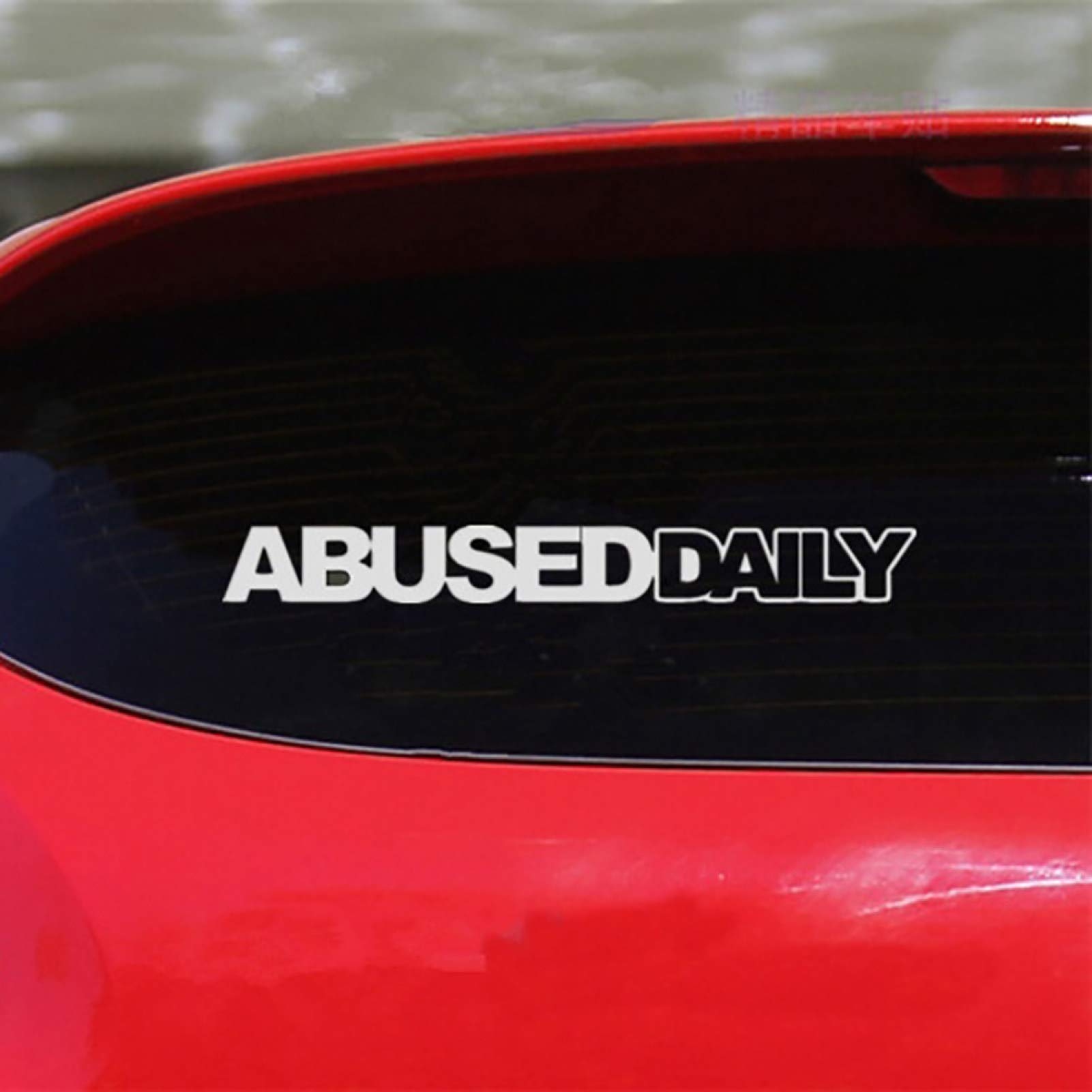 Abused Daily Letter Car Stickers - Black Reflective Decals for Car Body & Window - Durable Vehicle Decoration for Cars, Trucks & SUVs - Perfect for Car Enthusiasts & Customization Lovers