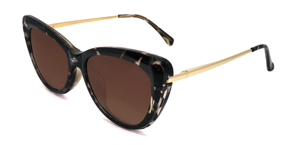 Clip-On Sunglasses 7747 - Polarized Black Marble Frame for Men & Women | UV Protection, Lightweight & Comfortable | Perfect for Driving, Outdoor Sports & Travel