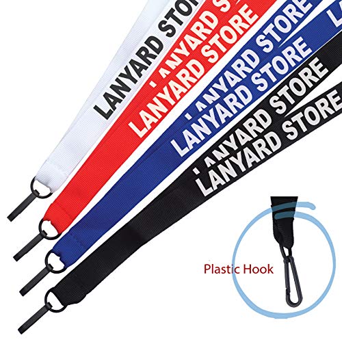 Custom Printed J-Hook Lanyards for Schools & Events - Royal Blue (100 Pack) - Ideal for Trade Shows & ID Badges