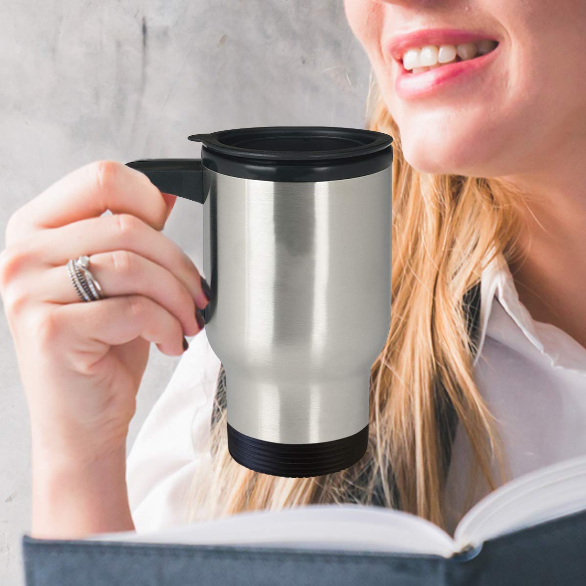 Premium 14 oz Mr & Mrs Coffee Travel Mug - Insulated Stainless Steel Coffee Cup with Leak-Proof Lid - Perfect for Commuting, Camping & Office Use