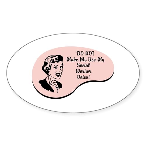 White - Social Worker Voice Oval Sticker
