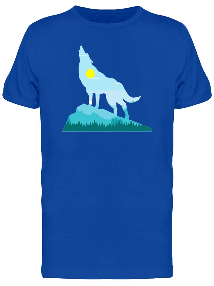 Wolf Silhouette and Landscape Graphic T-Shirt for Men - Stylish Casual Wear for Outdoor Adventures and Everyday Comfort