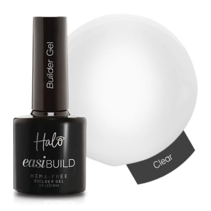Halo Easibuild Builder Gel 15ml - Clear UV/LED Nail Builder Gel for Natural Growth, Nail Strengthening, Nail Art & Professional Manicure Repair | Perfect for DIY Nail Extensions & Salon-Quality Manicures at Home