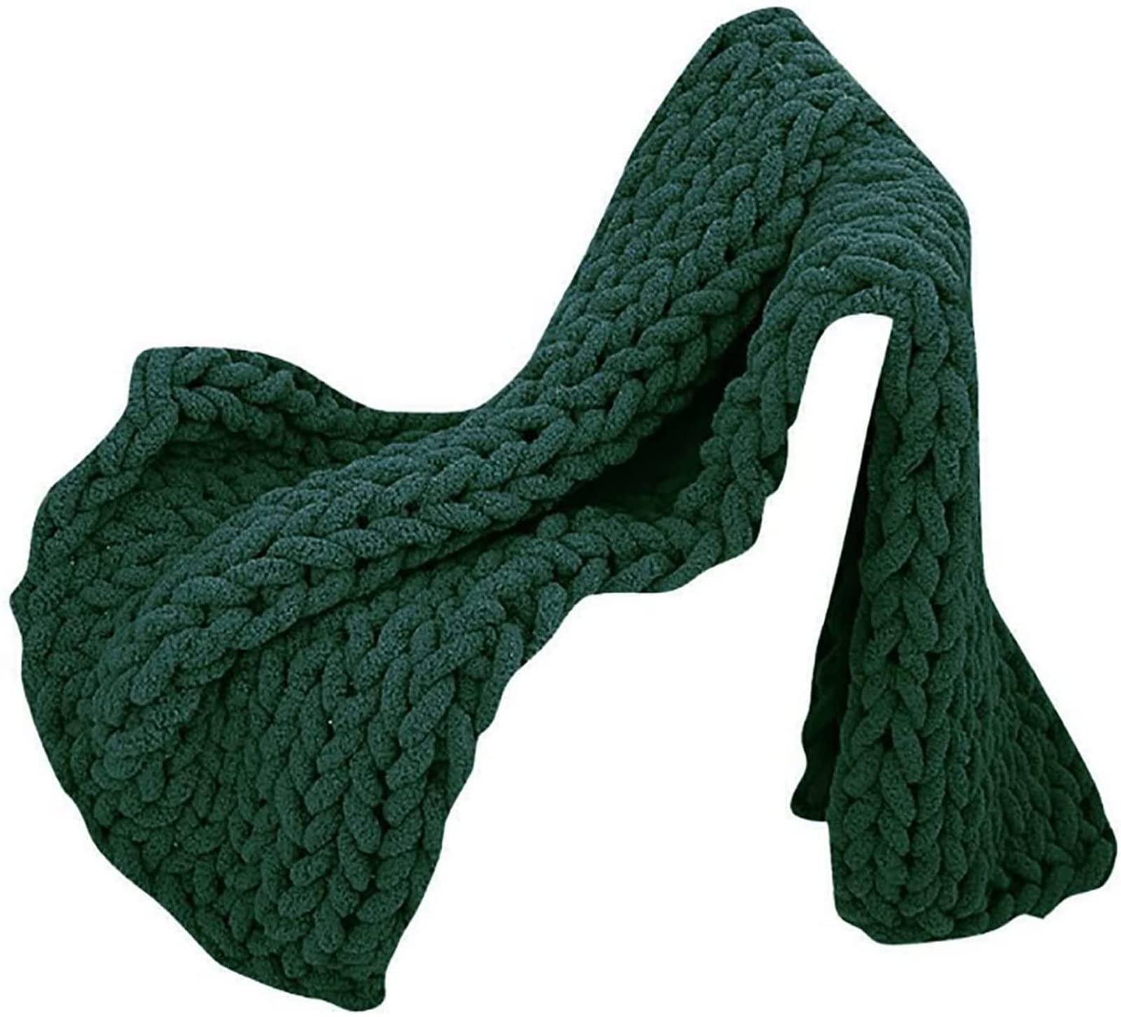 XYXH Luxury Chunky Knit Blanket - Handmade Bulky Fleece Knitted Throw Blanket for Sofa, Bed & Chair | Soft Cozy Home Decor Weighted Blanket (100x130cm) | Perfect for Living Room, Bedroom & Winter Snuggling
