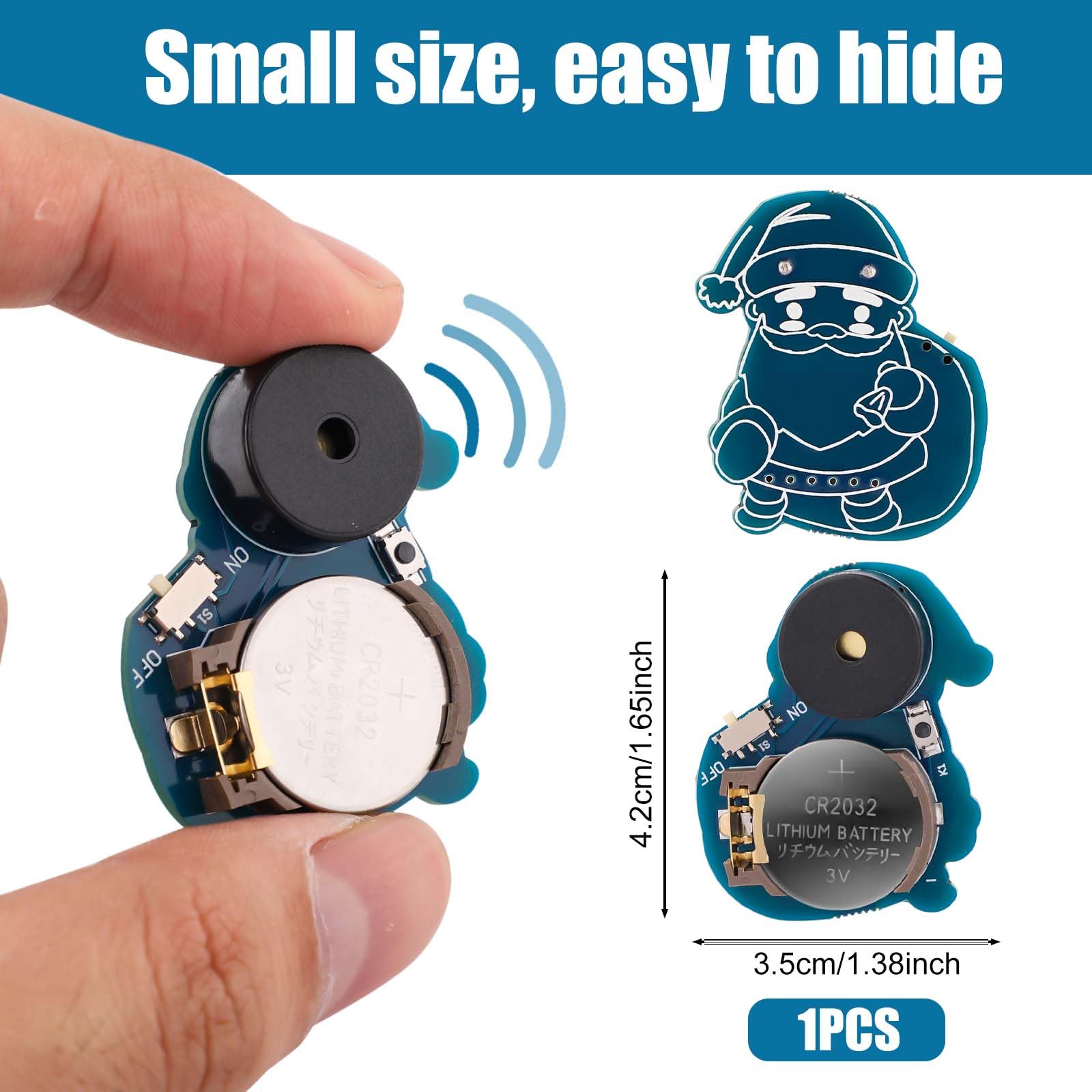 Santa Claus Style Cricket Noise Maker - 16 Annoying Sound Effects for Pranks, Home, School & Parties | Blue Hidden Beeping Machine for Fun & Mischief