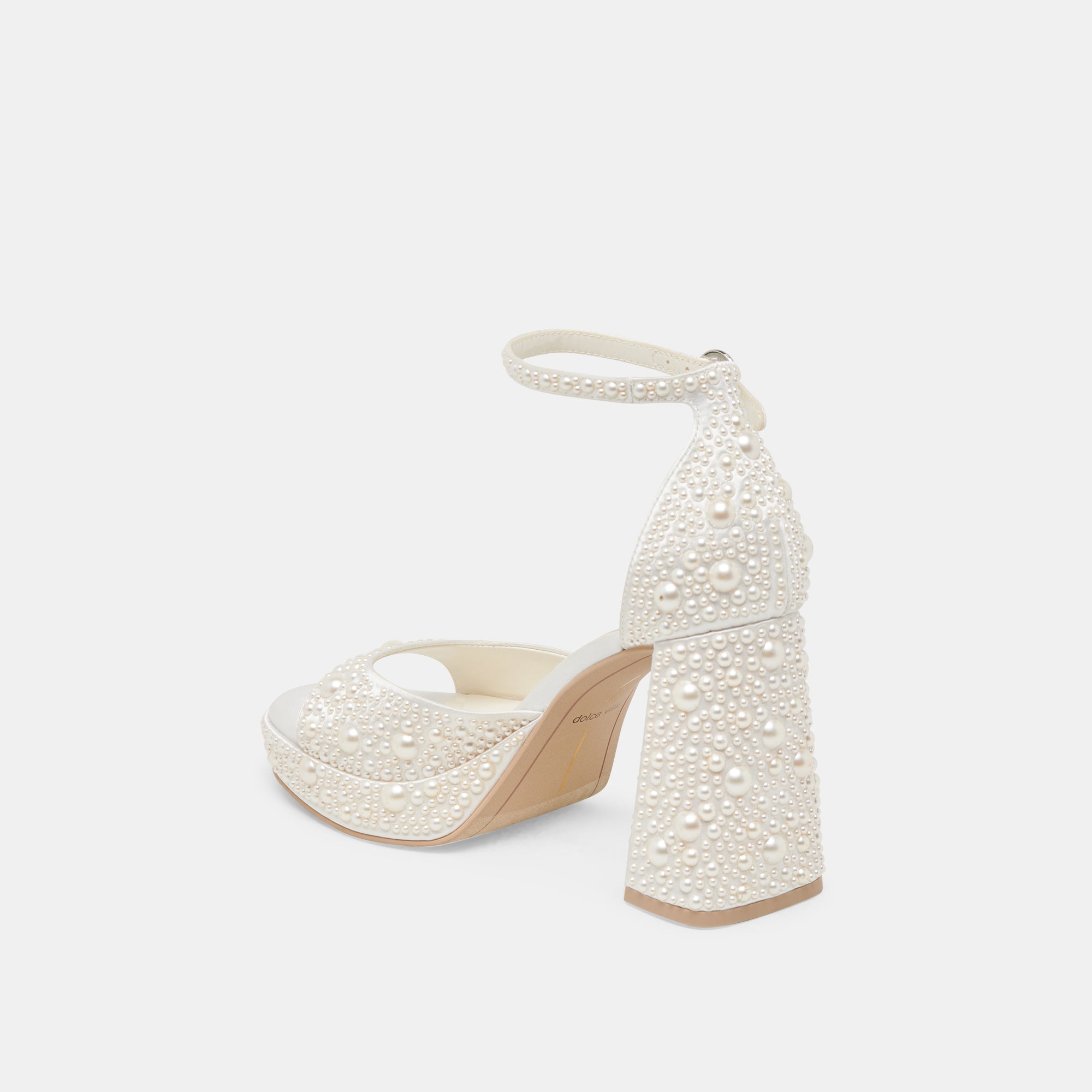 PANDRO Pearl Heels - True White Satin High Heels for Women | Elegant Wedding Shoes, Prom Night & Special Occasion Footwear