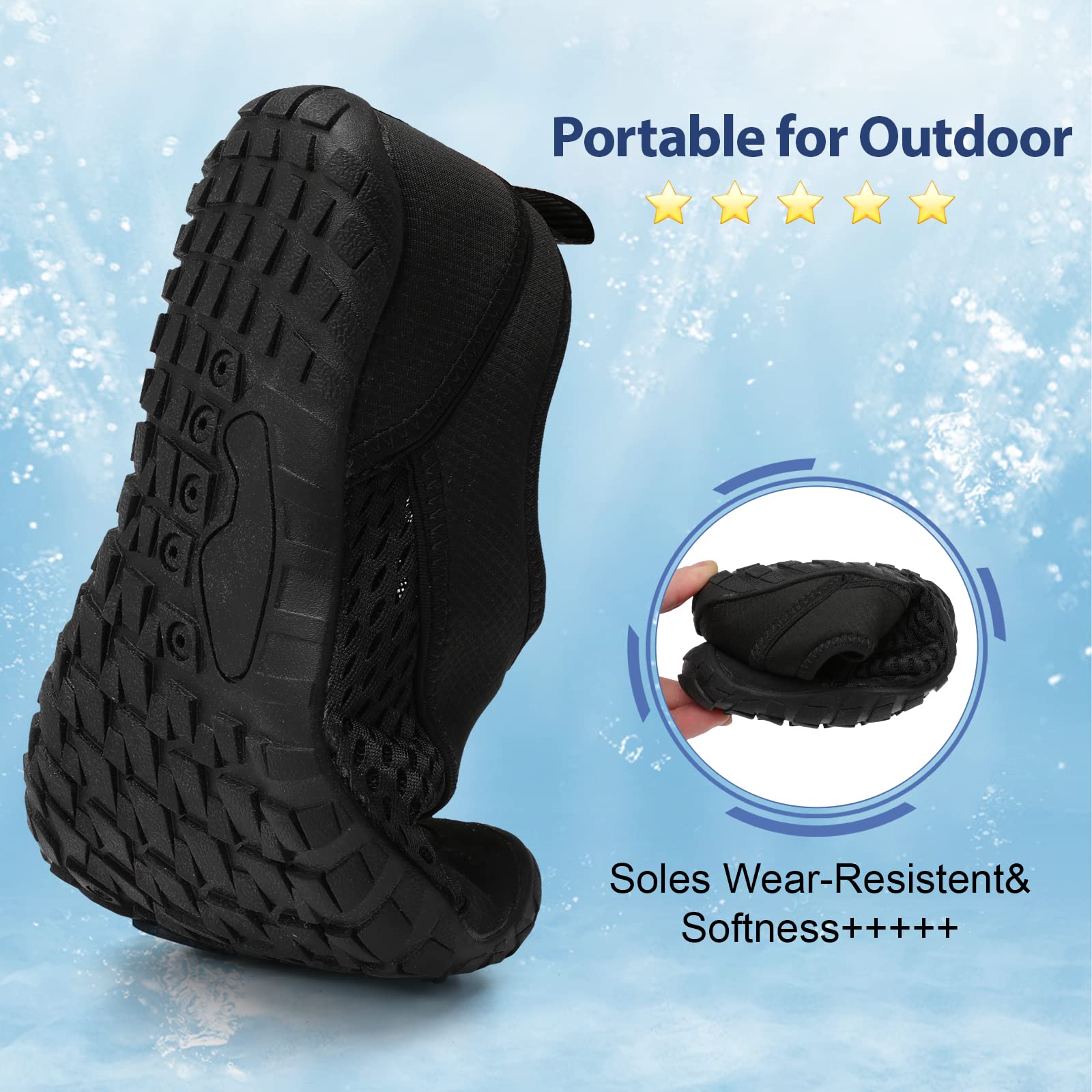 Spesoul Water Shoes for Women & Men - Barefoot Swim Beach Aqua Shoes Quick Dry - Ideal for Pool, Hiking, Training & Outdoor Water Sports | Perfect for Beach Vacation, Water Park & Kayaking