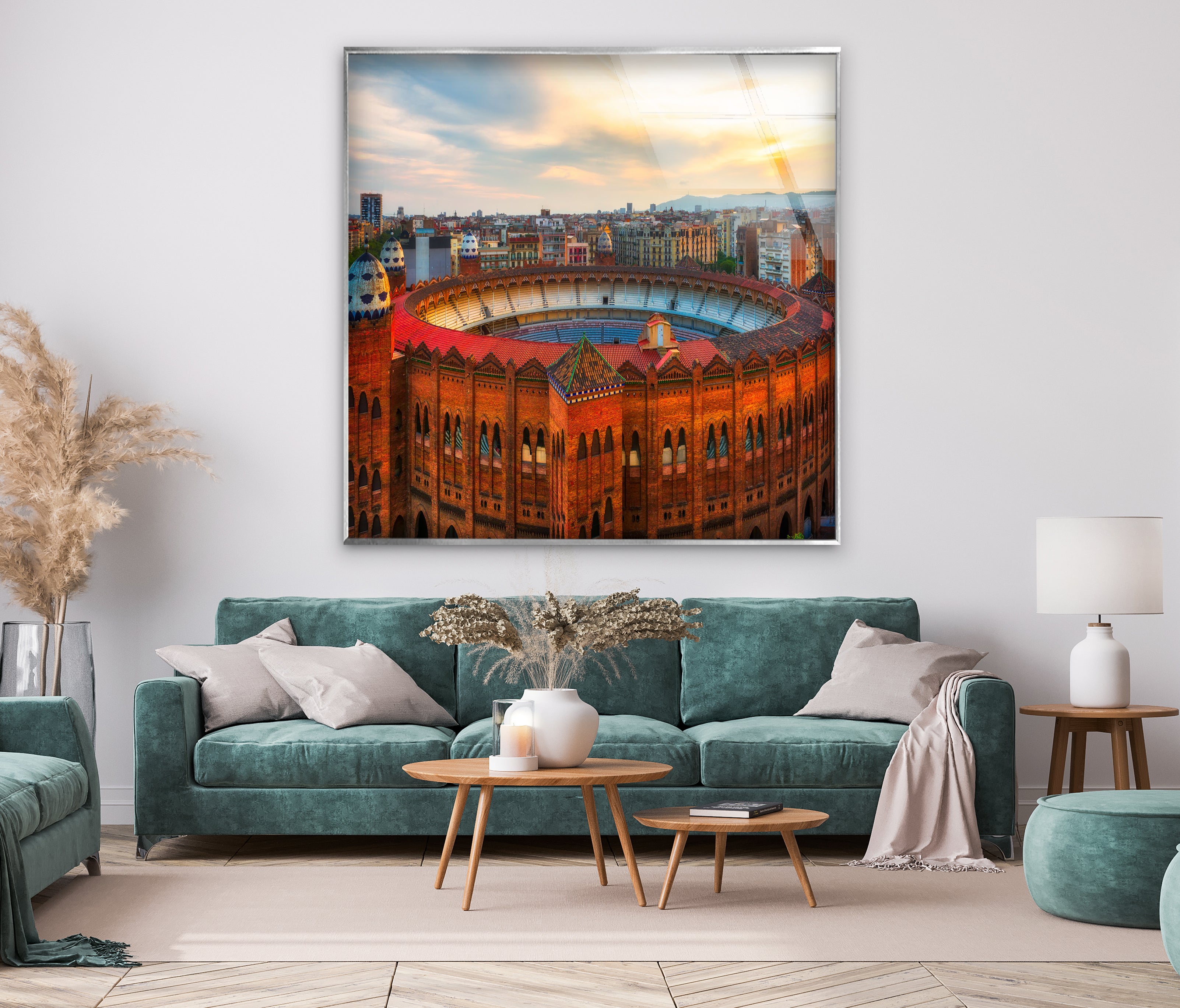 Barcelona Glass Wall Art – Iconic Spanish Landmark with Historic Architecture Decor for Home, Office & Gifts | Modern Cityscape Artwork for Living Room, Bedroom & Office Decor