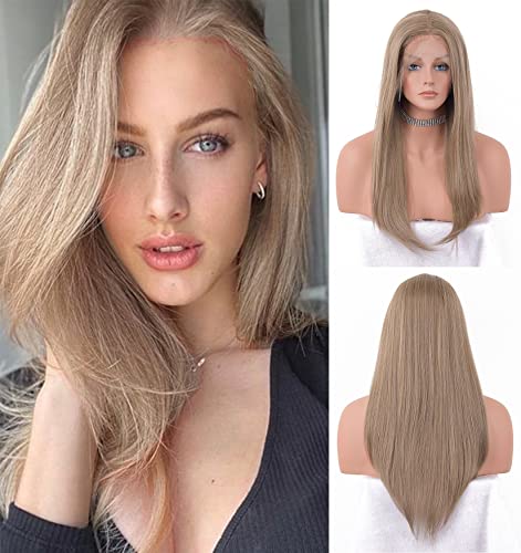 Platinum Blonde Ombre Lace Front Wig - Natural Looking Human Hair Wig for Women | Perfect for Cosplay, Parties & Daily Wear
