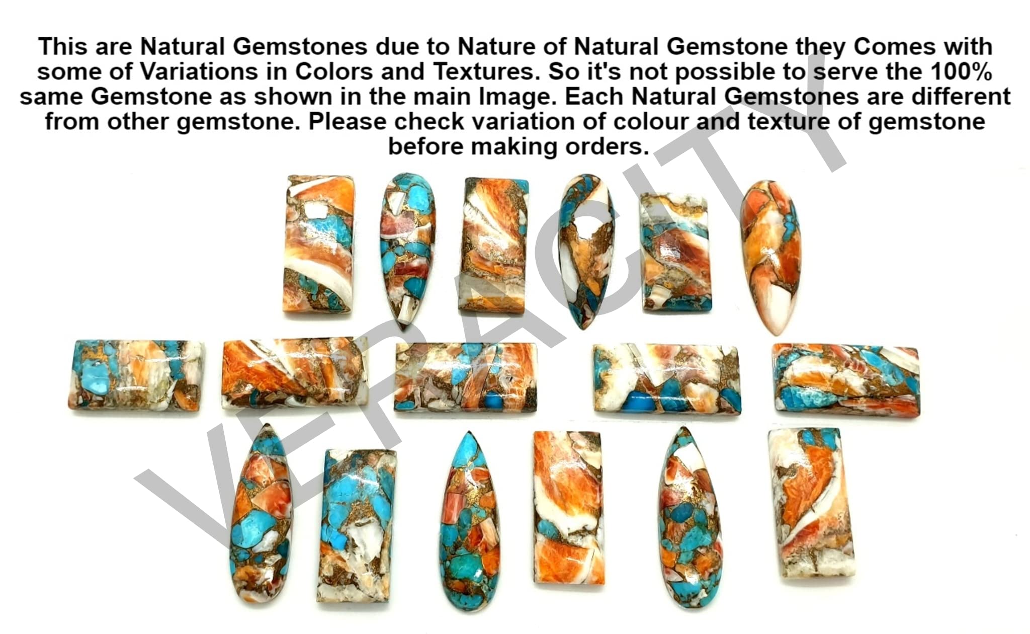 Veracity Jewelry Women's 925 Sterling Silver Oyster Copper Turquoise Ring - Kingman Mojave Spiny Oyster Healing Meditation Jewelry - Multi-Color Gemstone Ring for Everyday Wear & Spiritual Practice (VSR-473)