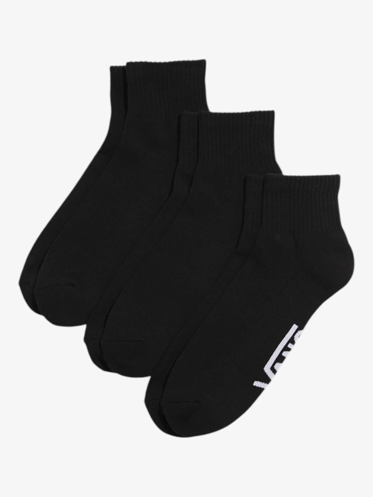 Vans Classic Ankle Socks 3-Pack Black - Comfortable Casual Crew Socks for Men & Women - Perfect for Sneakers, Skateboarding & Everyday Wear