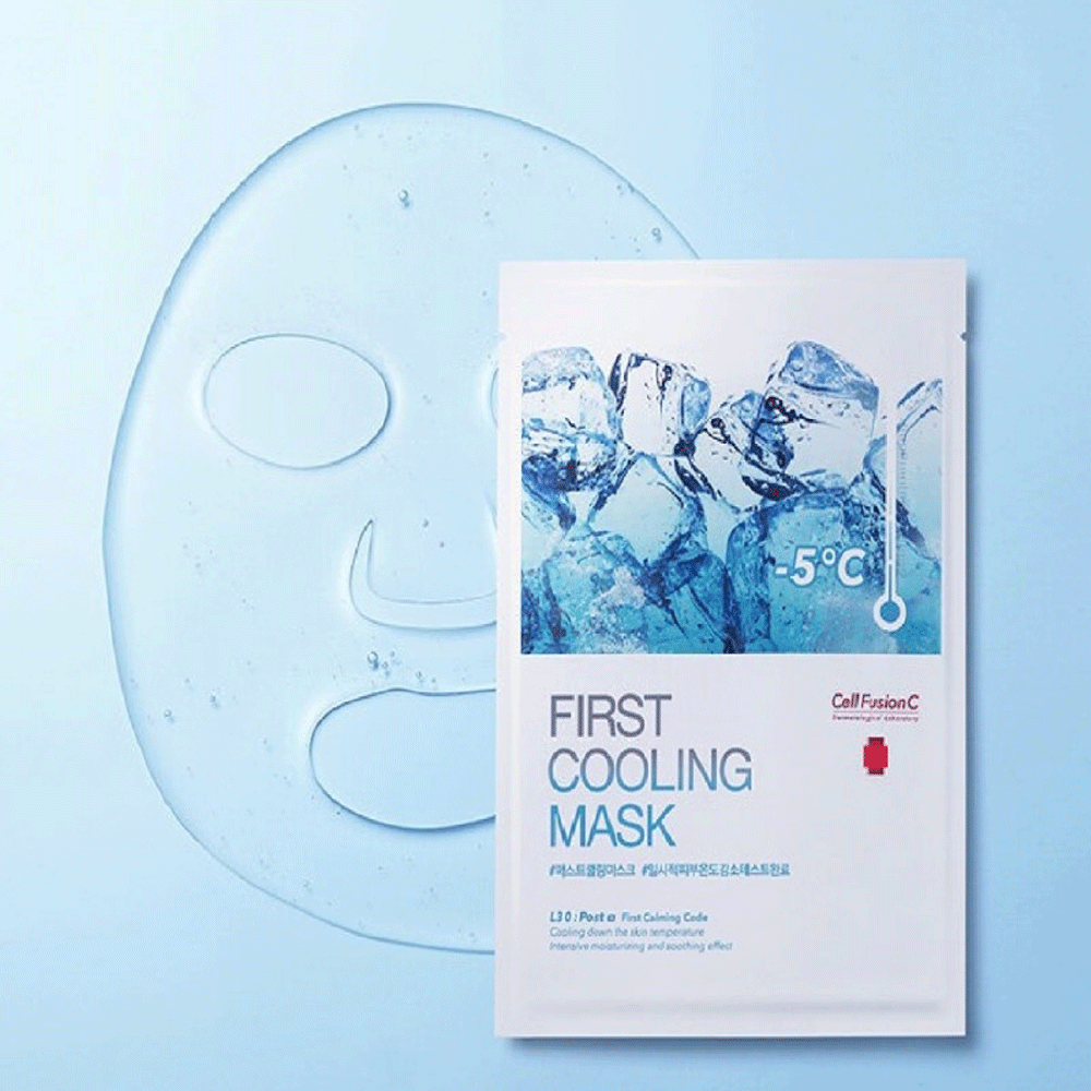 Cell Fusion C Post Alpha First Cooling Sheet Mask 25g (5 Pack) - Korean Skincare for Soothing & Hydrating - Perfect for Post-Procedure Care & Summer Skin Relief