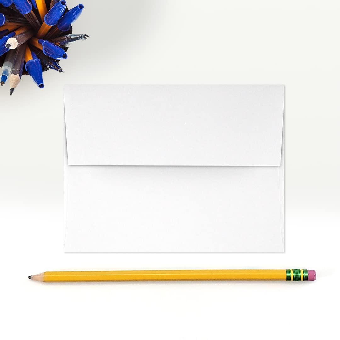 Premium A2 Invitation Envelopes 4 3/8 x 5 3/4 Inches - 100% Cotton Brilliant White Stationery (500 Pack) - Perfect for Wedding Invitations, Greeting Cards & Business Correspondence