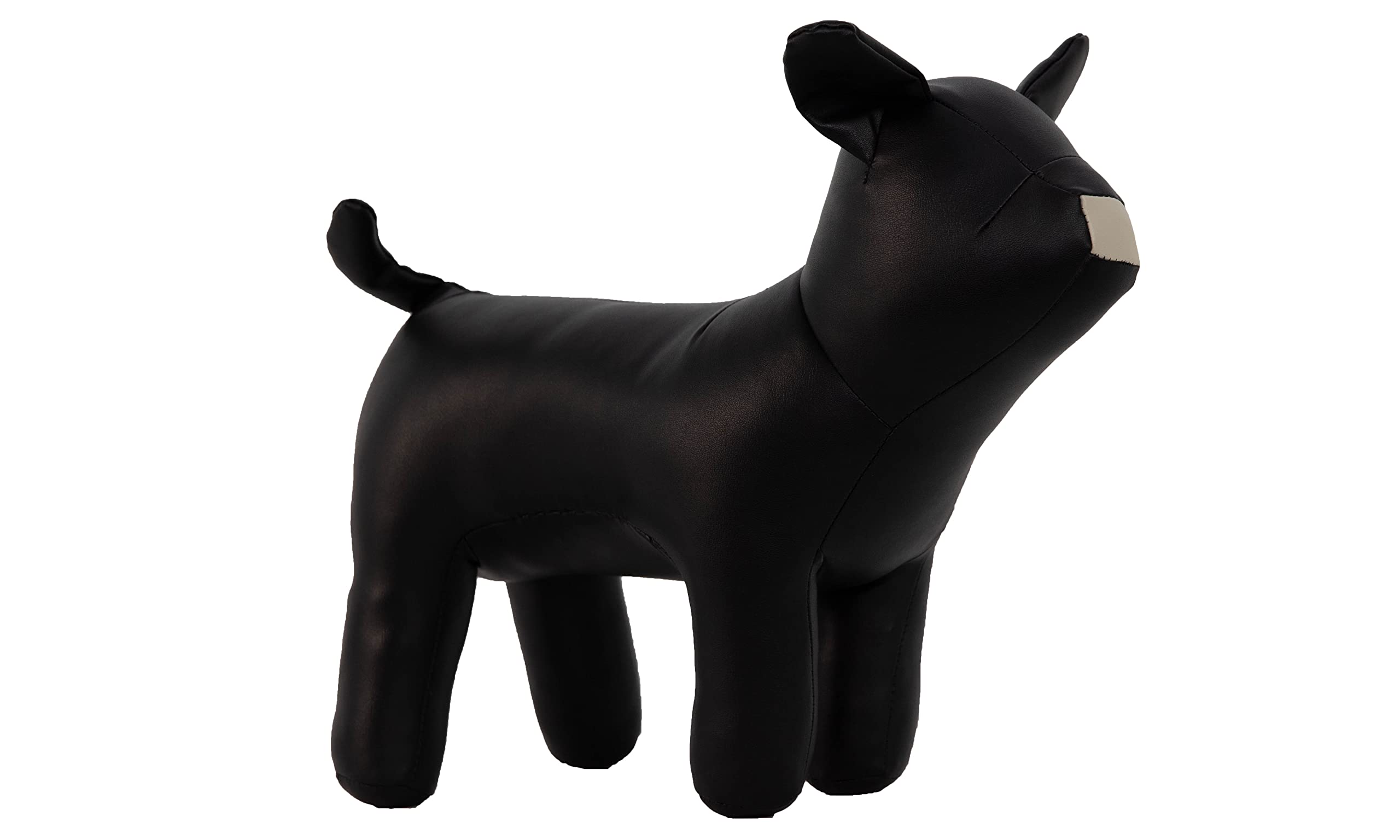 Premium PU Leather Standing Dog Mannequin - Flexible Stretch Bulldog Model for Displaying Dog Apparel & Pet Clothes | Perfect for Pet Boutiques, Dog Shops & Photography Studios | Black Bulldog Style