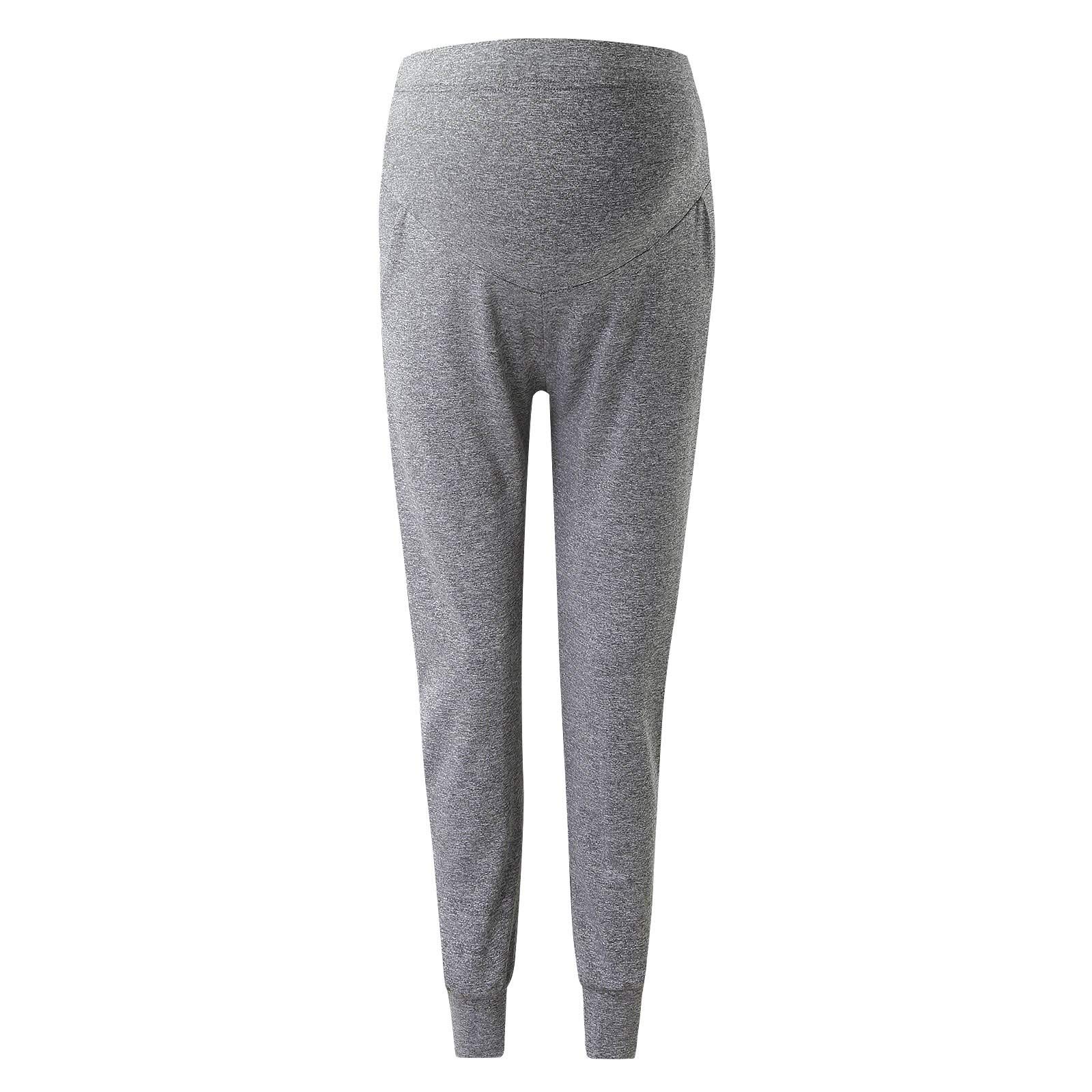 Stretchy Maternity Pants for Women - Comfortable Solid Color Lounge & Cargo Pants - Perfect for Pregnancy, Postpartum & Casual Wear