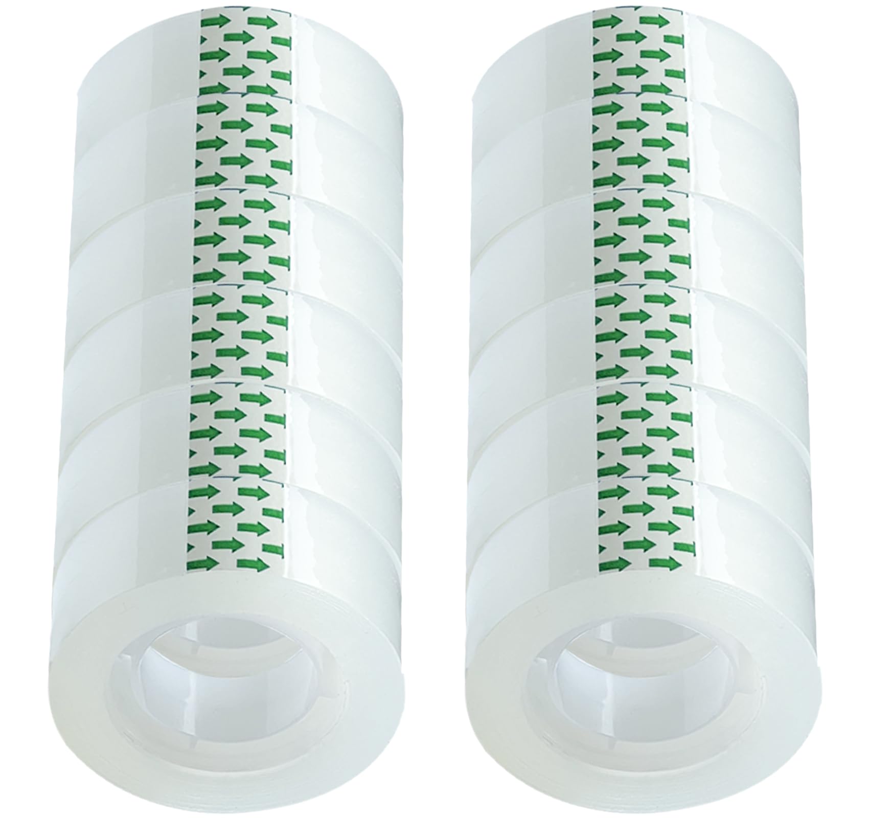 Transparent Tape Refill Rolls for Dispenser - 12 Rolls x 900 Inches, Hand-Tearable, No Cutter Needed | Perfect for Office, School, Packaging & Craft Projects