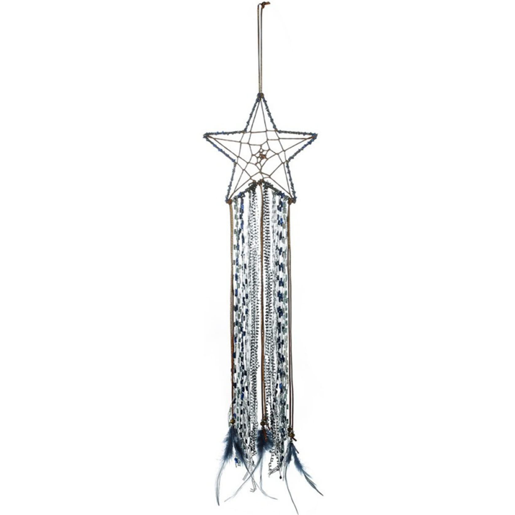 Handmade Mini Car Dream Catcher Wind Chime with Natural Feathers & Beads - Boho Chic Hanging Ornament for Car Mirror, Bedroom Wall Decor (Perfect for Gifts, Meditation Spaces & Nursery Decor)