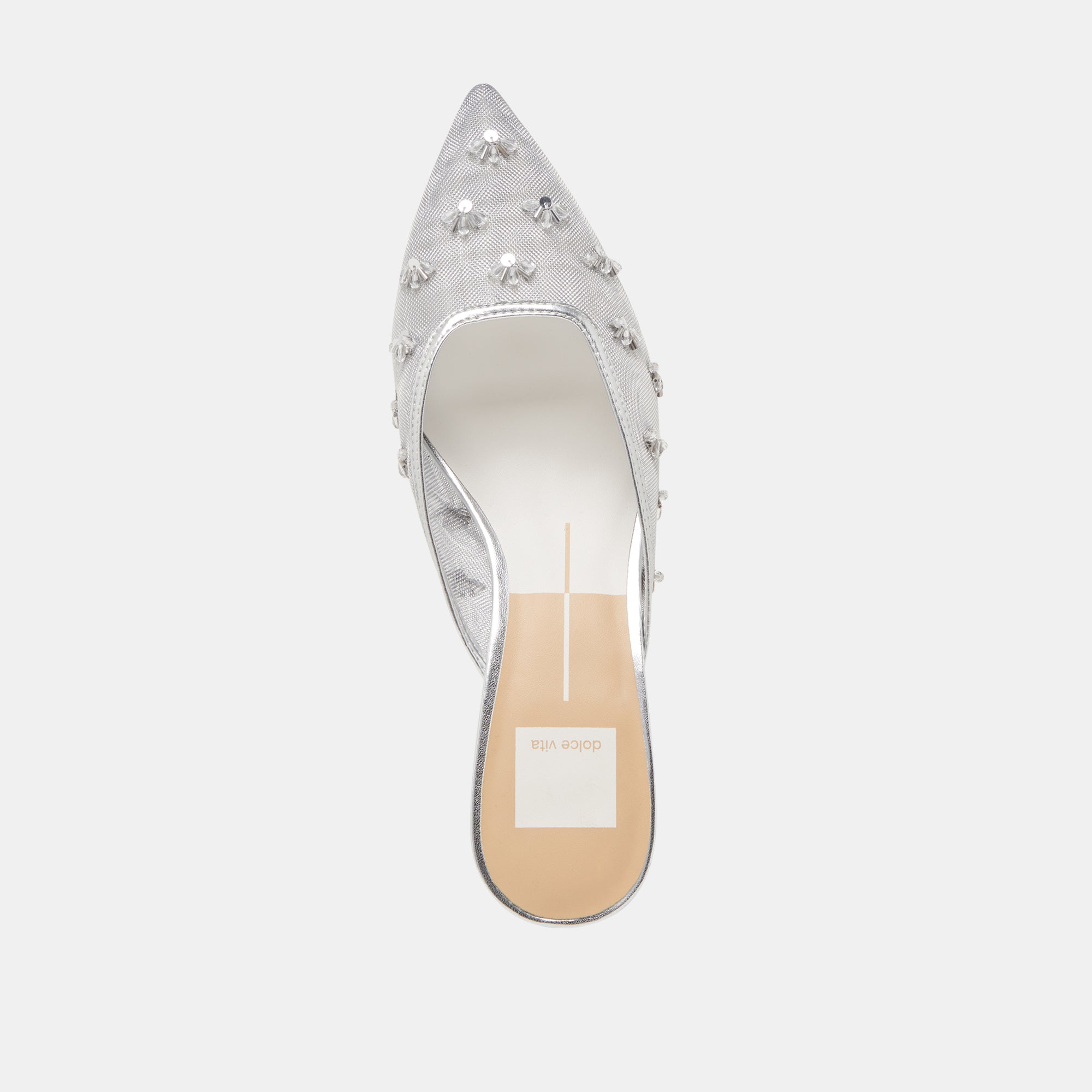 CLARA Women's Wide Heel Sandals - Silver Mesh Strappy Heels for Summer, Parties & Weddings