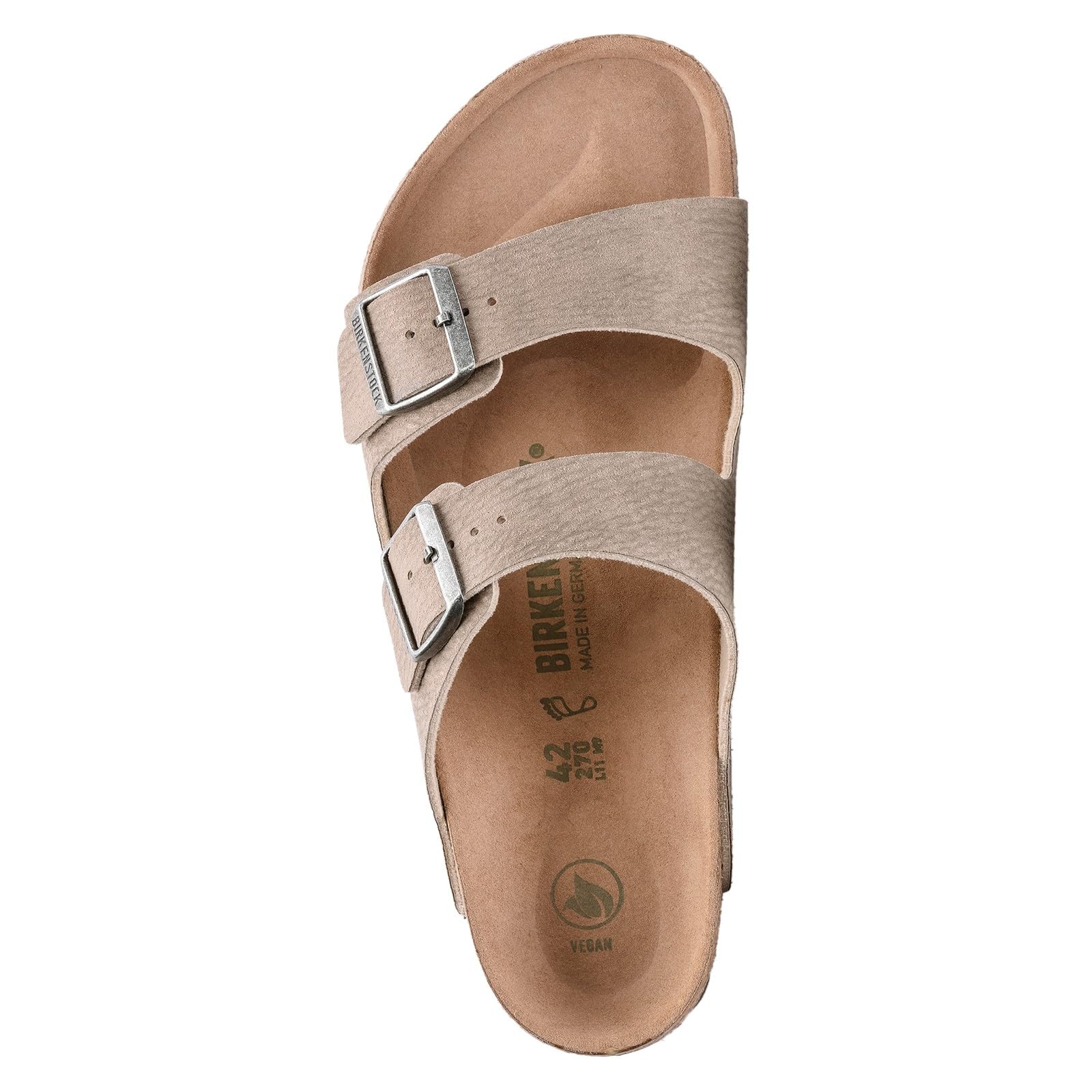 Birkenstock Arizona Vegan Leather Sandals for Women - Soft Footbed, Adjustable Straps | Comfortable & Stylish for Beach, Travel & Everyday Wear