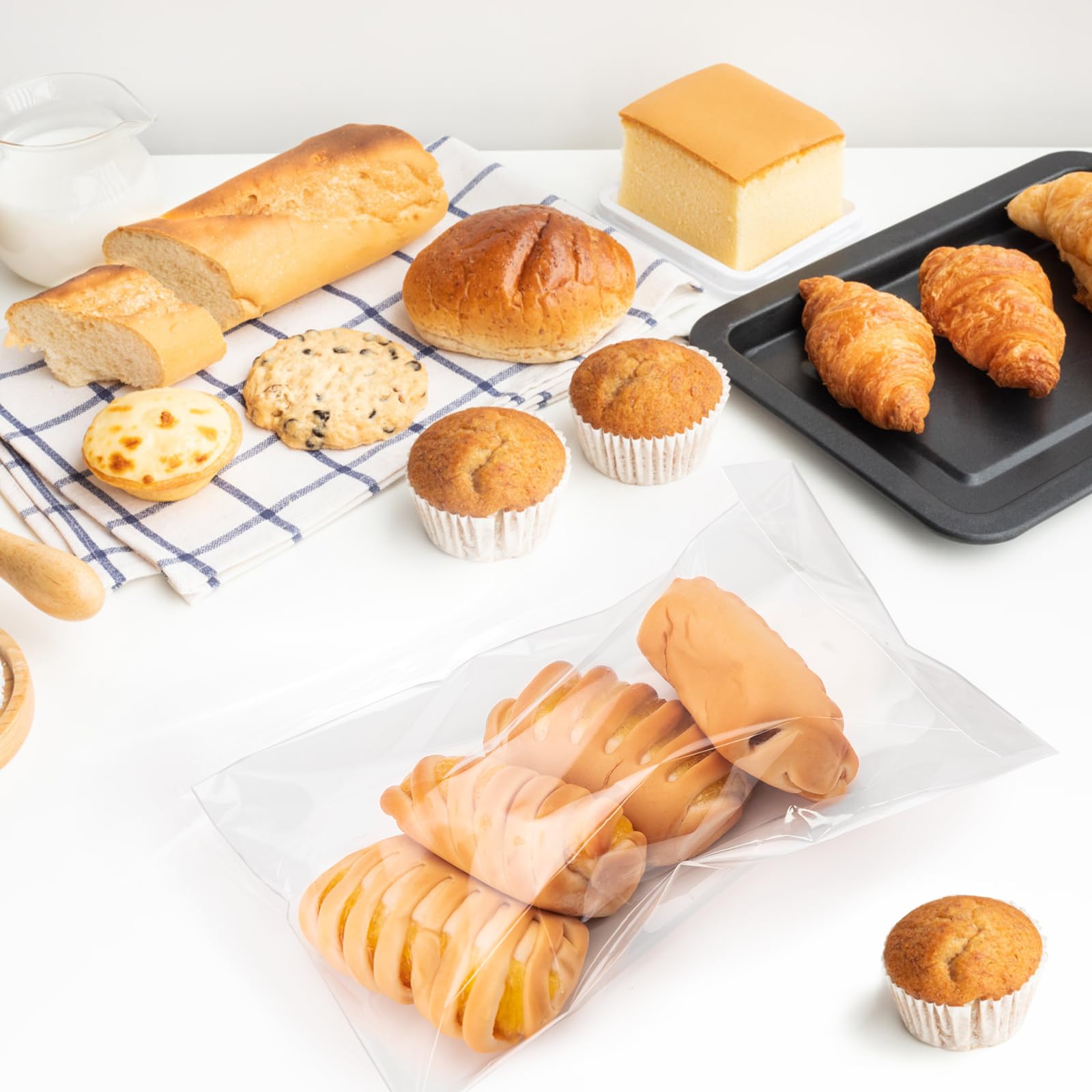 6x9 Inches 120 Pcs Clear Resealable Cellophane Bags for Cookies, Candies, Desserts, Party Favors & Gift Packaging - Self Sealing Cello Bags for Bakery, Wedding Favors, Snacks & Treats Storage