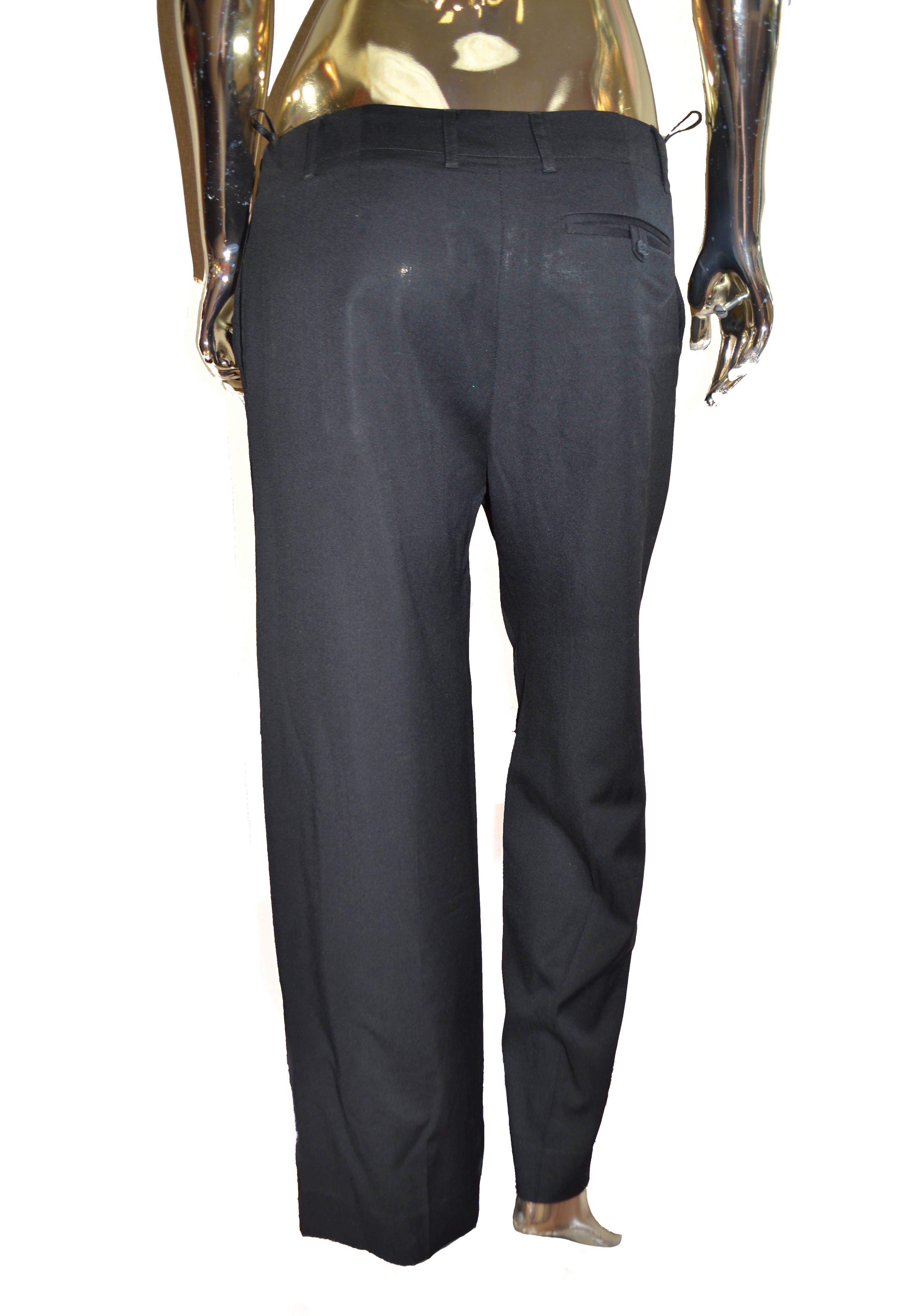 Authentic Fendi Women's Black High-Waisted Trousers Size 44 - Luxury Office Pants for Business & Formal Occasions