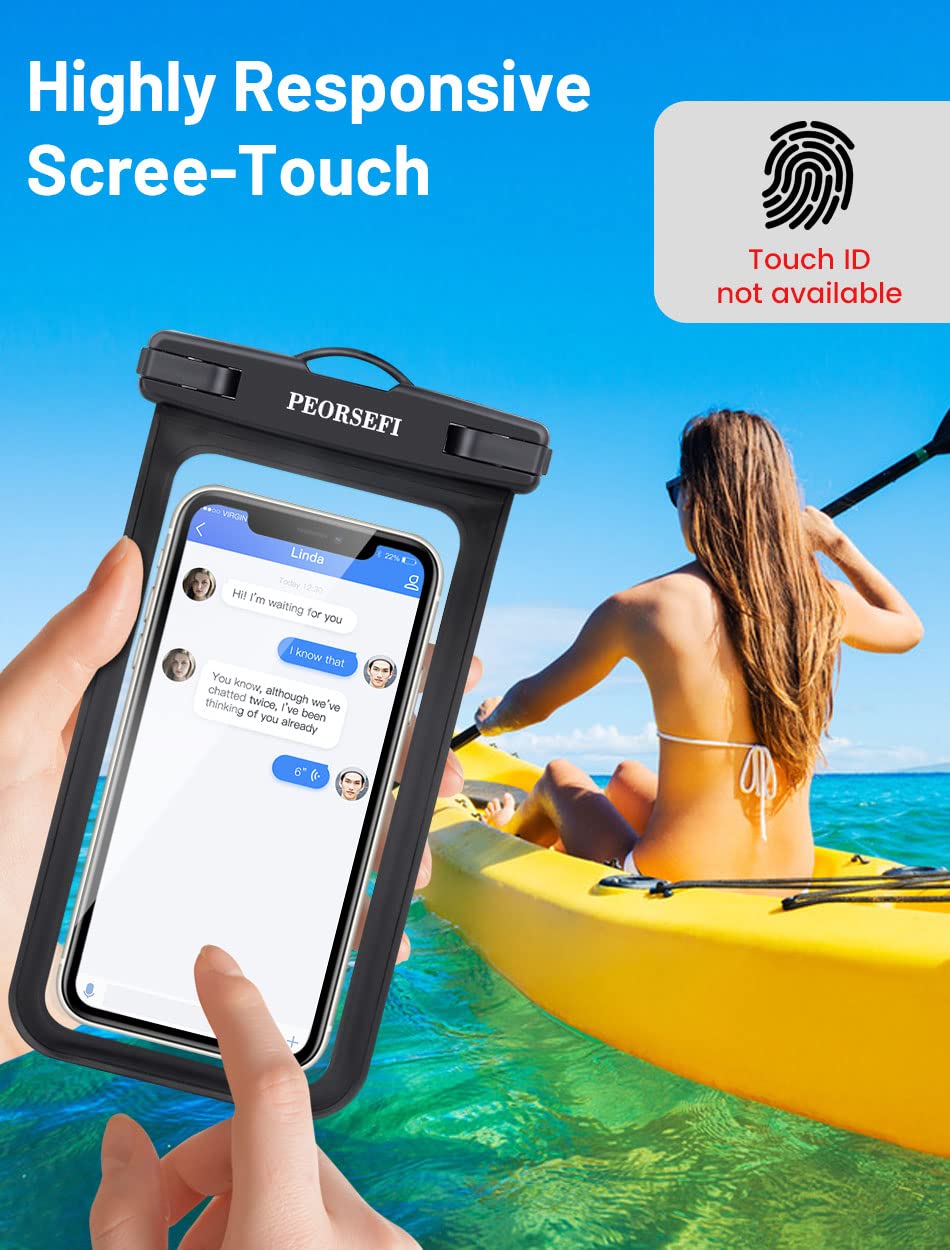 **Universal Waterproof Phone Pouch - IPX8 Certified Dry Bag for iPhone 15/14/13/12 Pro Max/XS Plus & Galaxy S24+/S23 (Up to 7