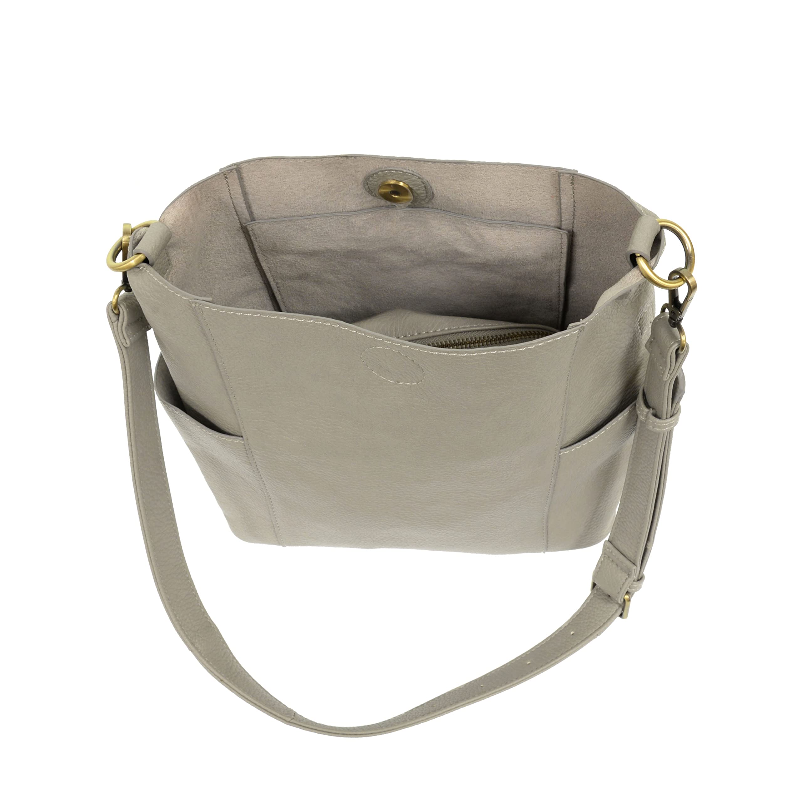 Joy Susan Side-Pocket Bucket Bag - Kayleigh Crossbody Purse for Women | Fashionable Leather Shoulder Bag with Adjustable Strap | Perfect for Work, Travel & Everyday Use