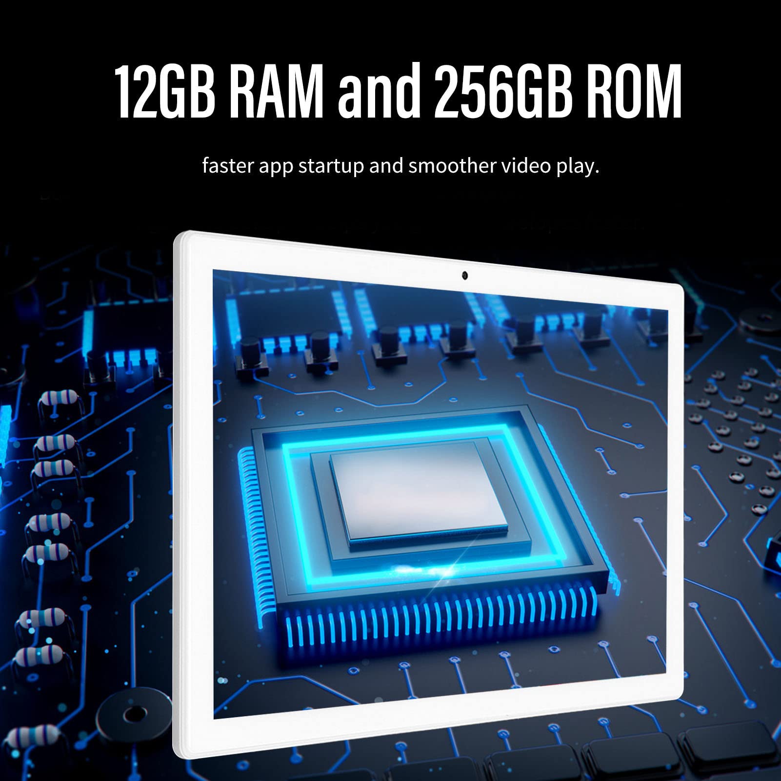 **Sxhlseller 10.1 Inch Android 11.0 Tablet with Detachable Magnetic Keyboard & RGB Mouse - 12GB RAM 256GB ROM, 1920x1200 IPS Display (White) - Perfect for Office Work, Online Learning & Entertainment**