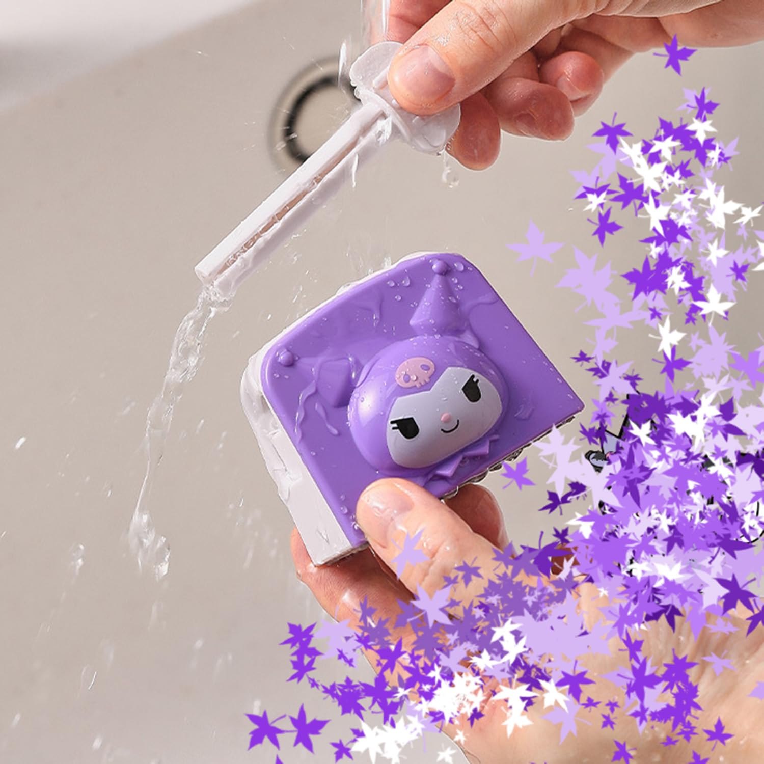 Cute Cartoon Toothpaste Squeezer & Tube Wringer Holder - Kawaii Bathroom Accessory Stand for Toothpaste Dispenser - Simple & Practical (Purple) - Perfect for Kids' Bathrooms & Travel